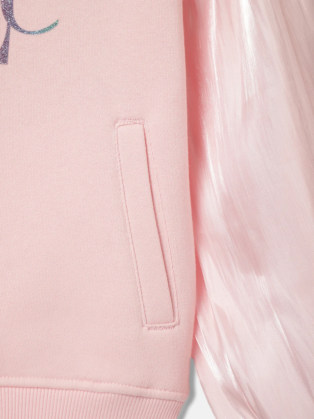 Elle Girls Pink Solid Round Neck Full Sleeves Pullover Style Sweatshirt - Image 4