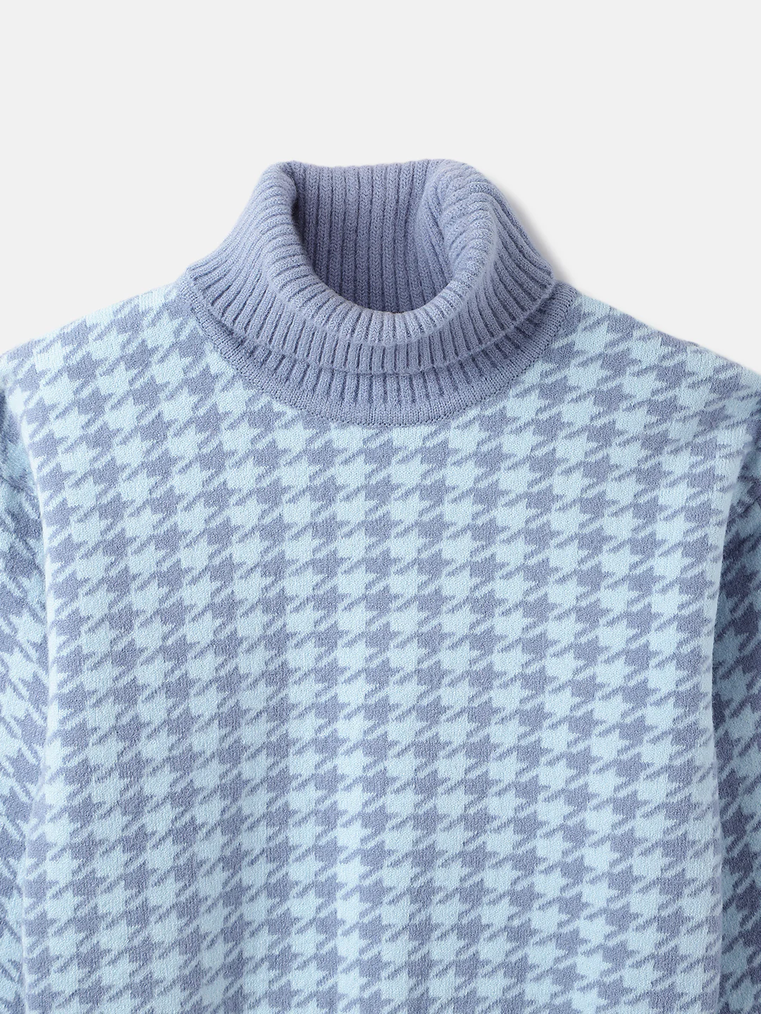 Elle Girls Checked Turtle Neck Full Sleeves Pullover Style Sweater - Image 3