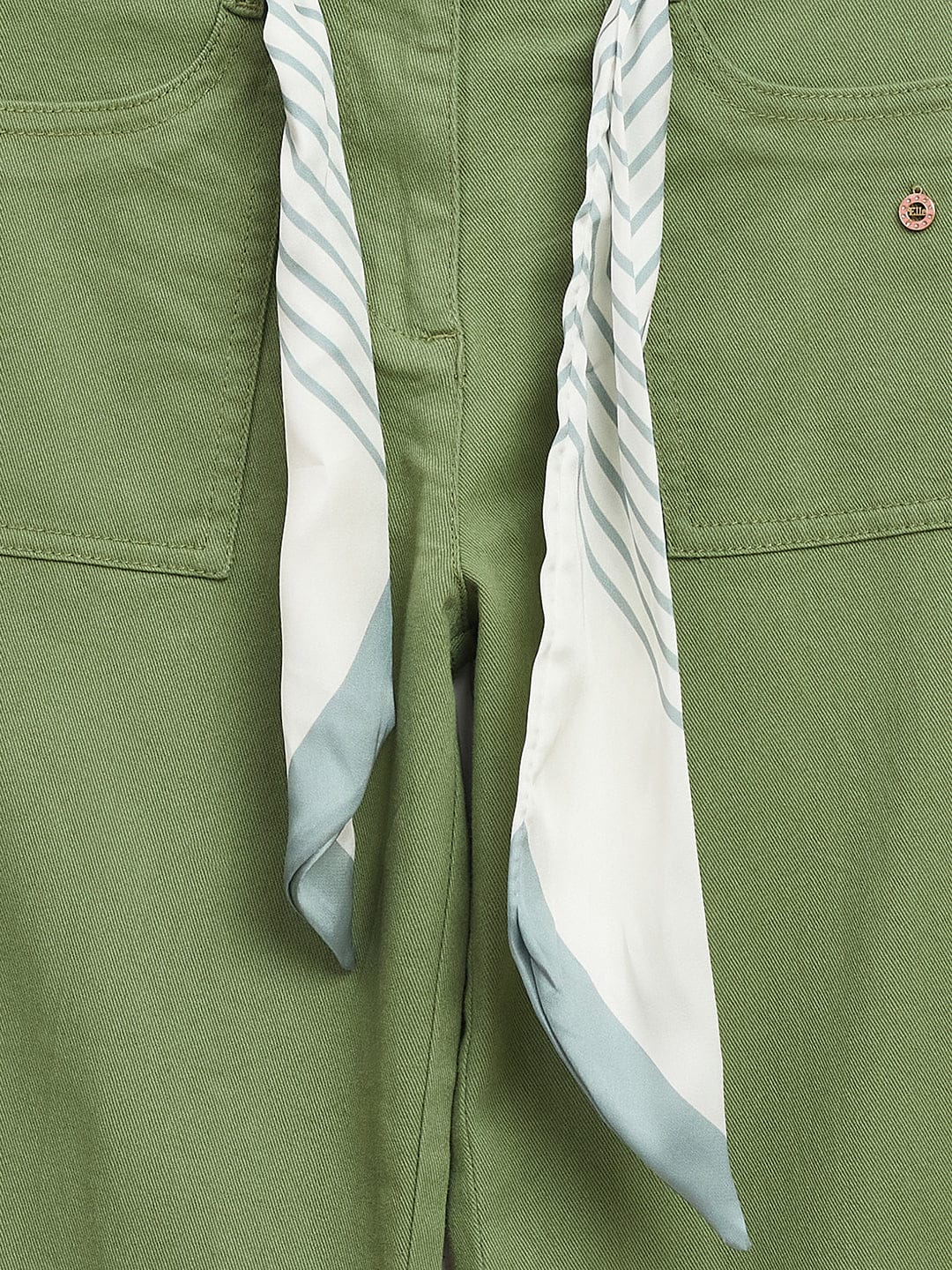 Elle Kids Green Wide Leg Solid Trouser - Image 5