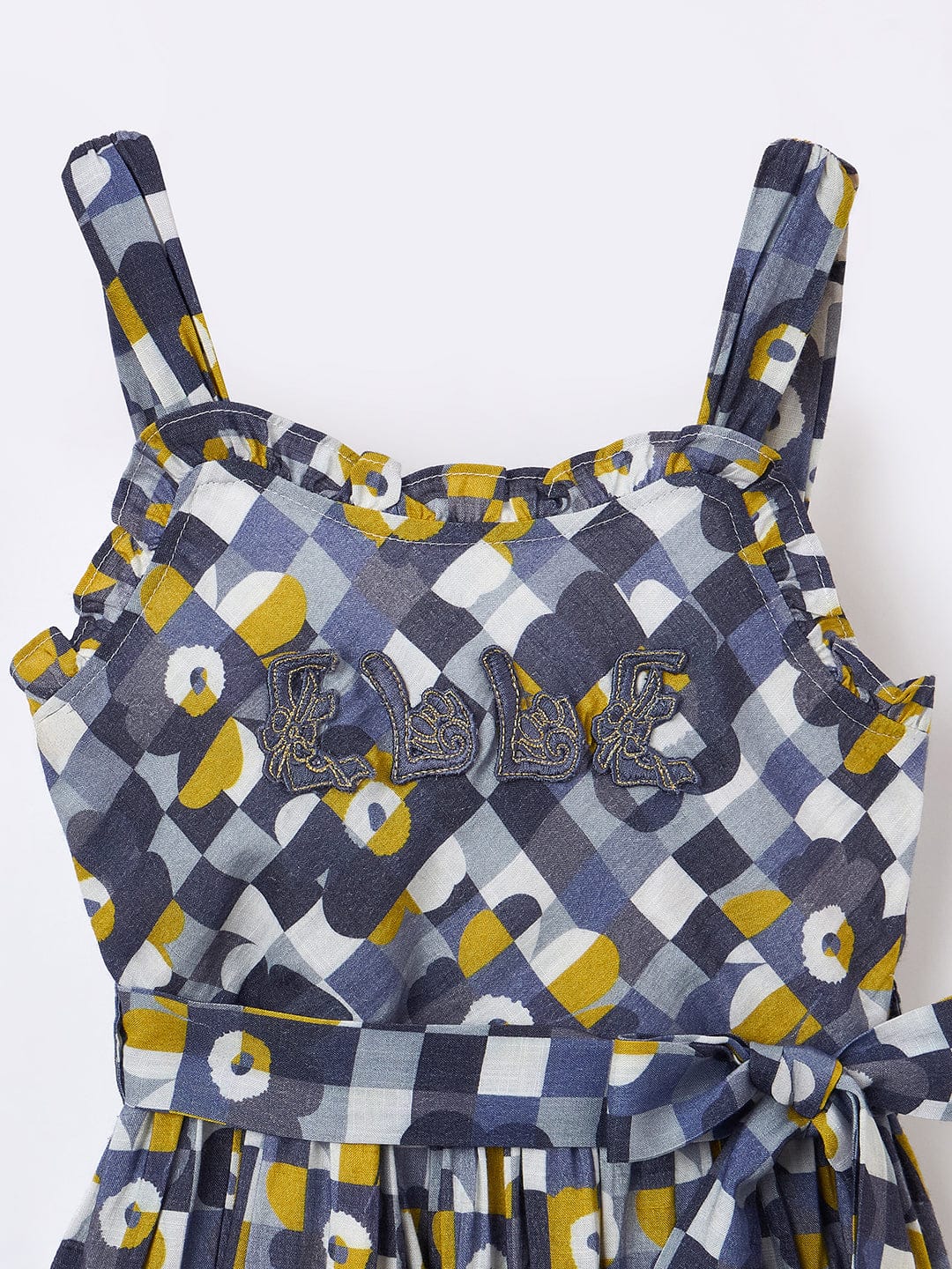 Elle Kids Black Printed Round Neck Dress - Image 3