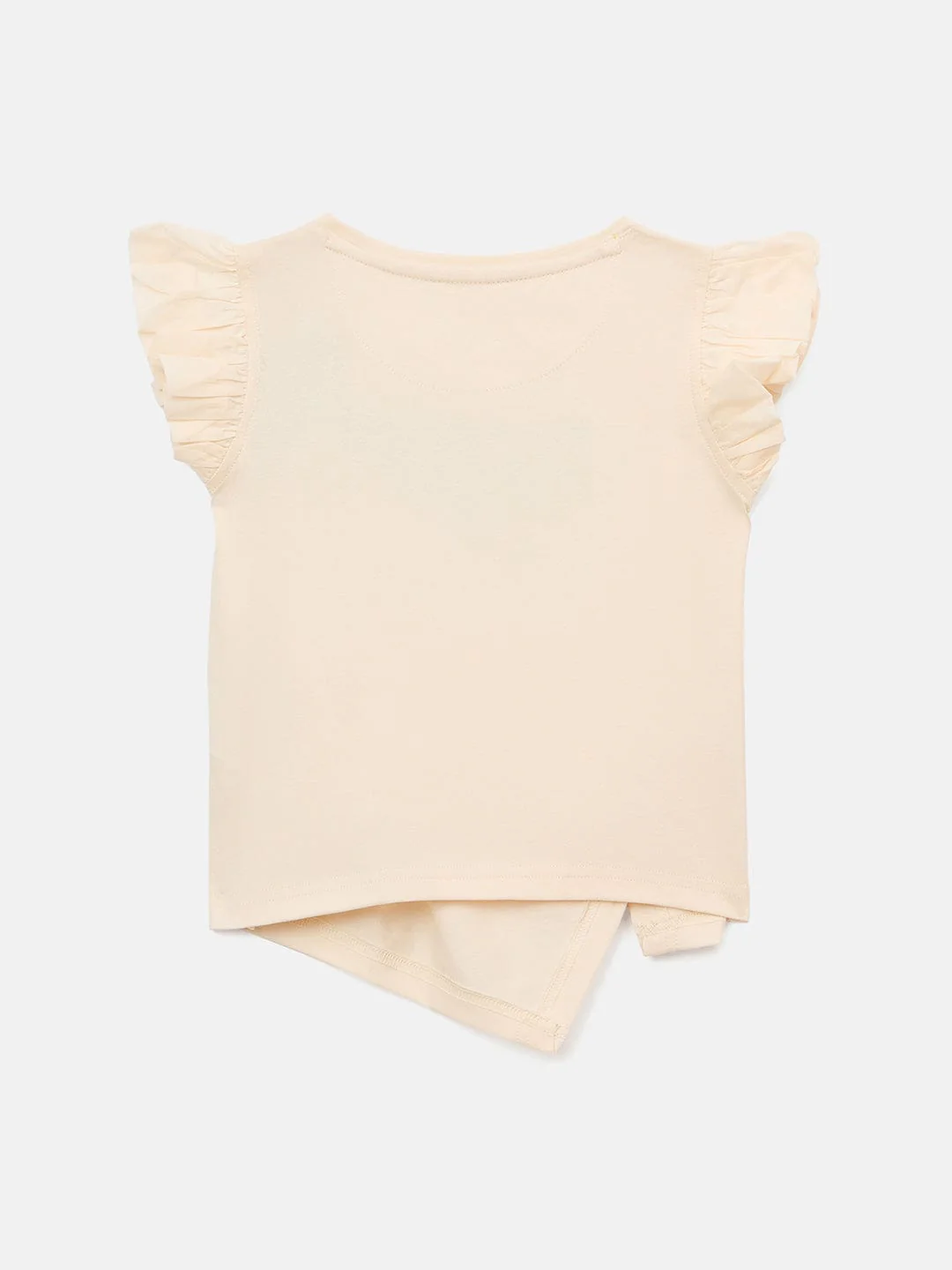 Elle Kids Cream Solid Round Neck TShirt - Image 2