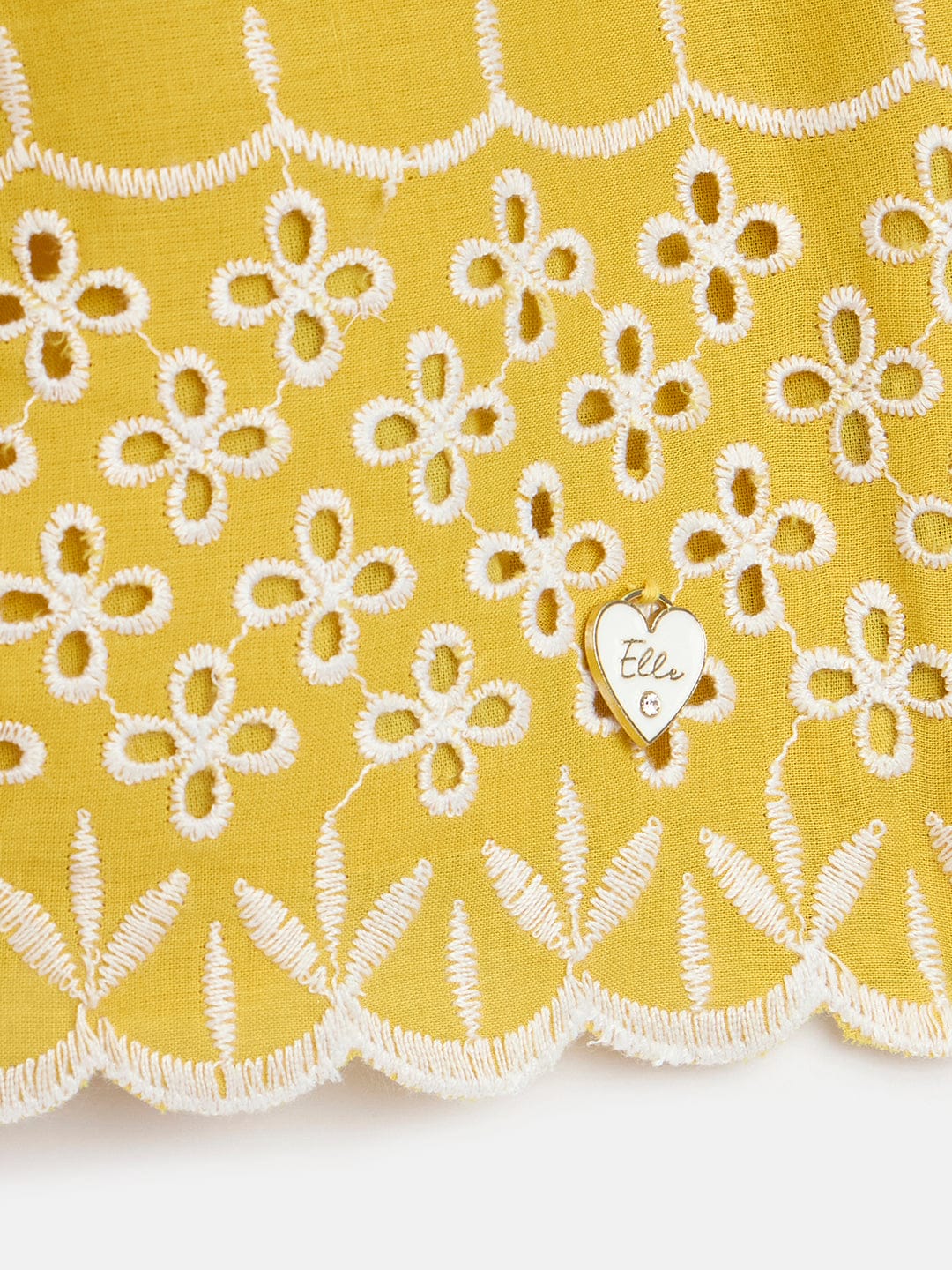 Elle Kids Yellow Solid Square Neck Top - Image 4
