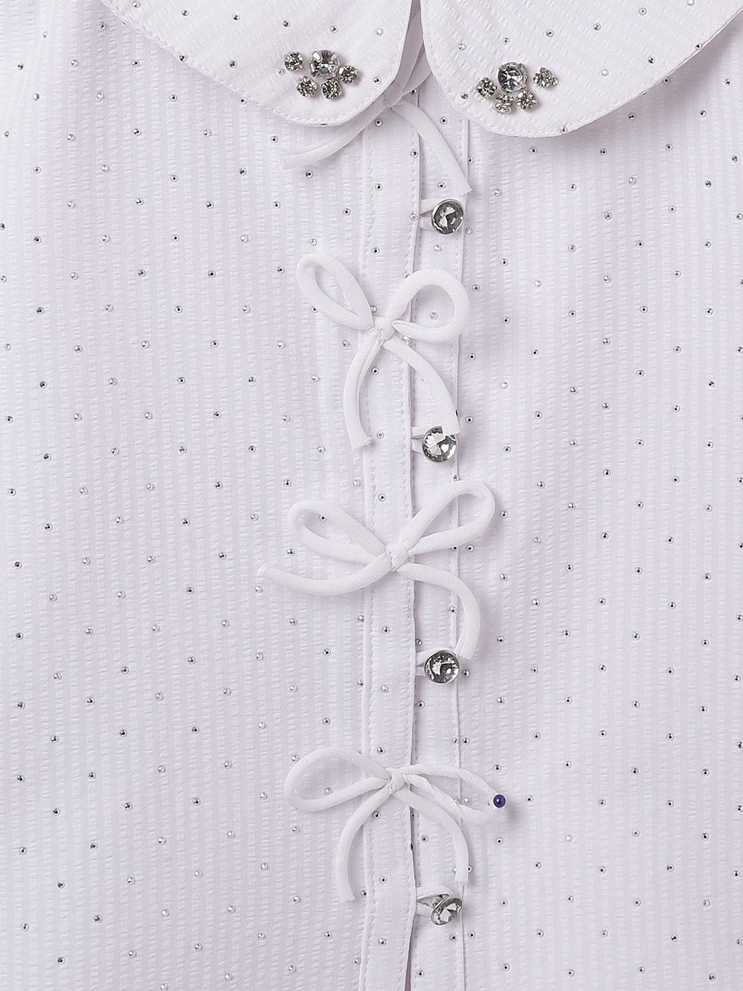 Elle Kids White Solid Round Neck Top - Image 3