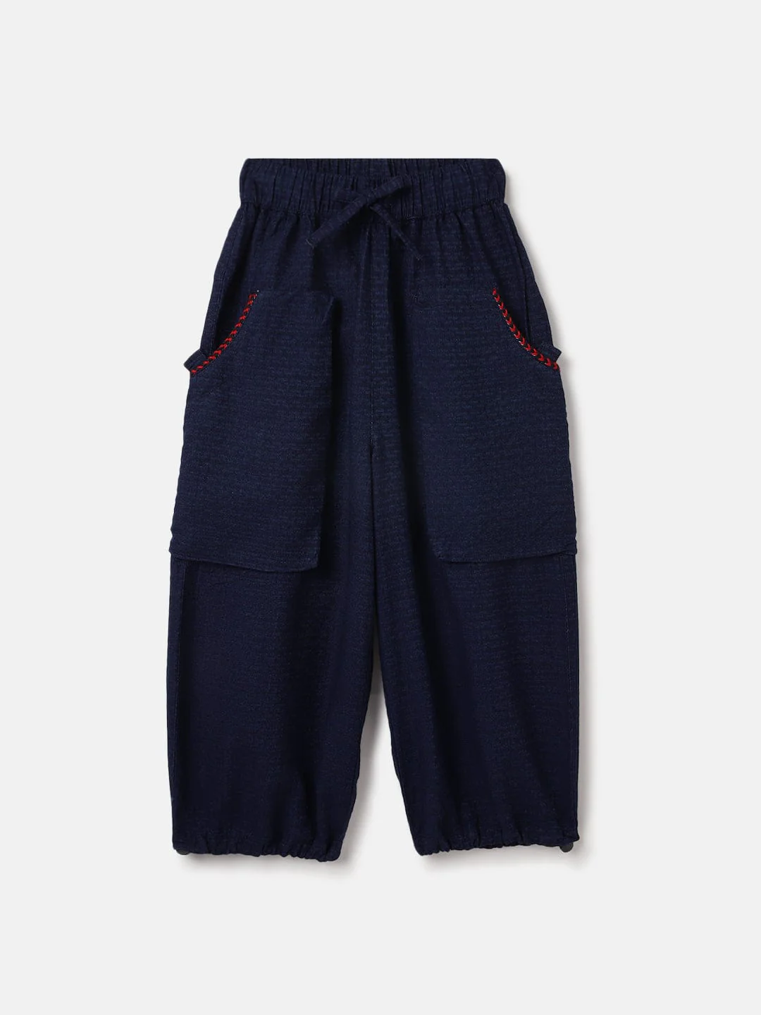 Elle Kids Blue Relaxed Fit Solid Trouser