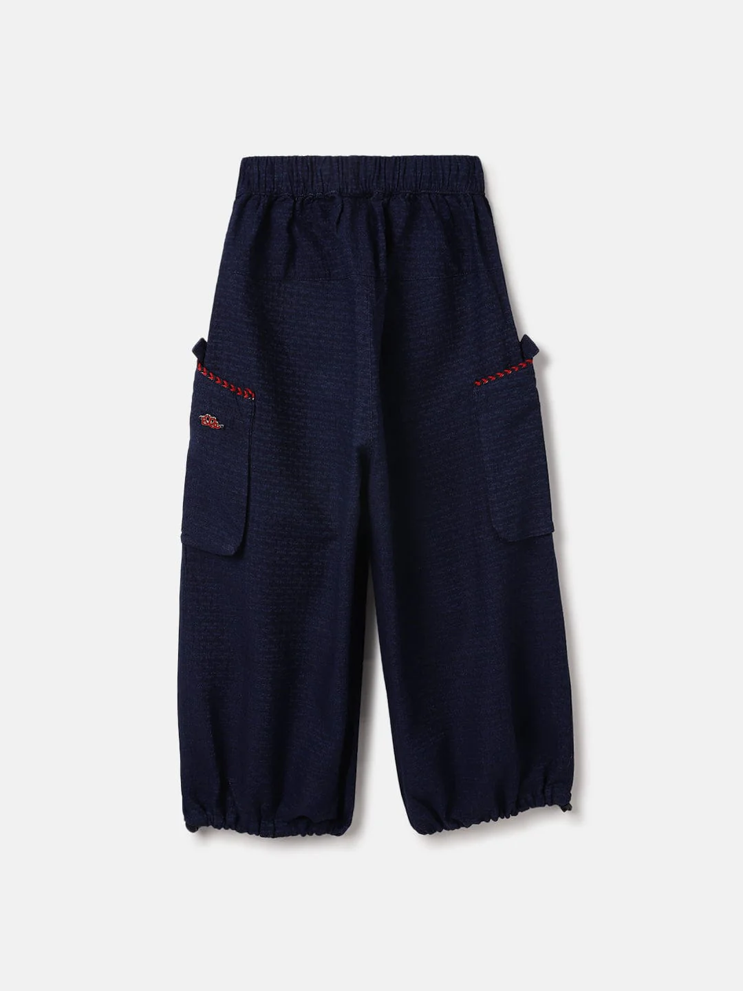 Elle Kids Blue Relaxed Fit Solid Trouser - Image 2