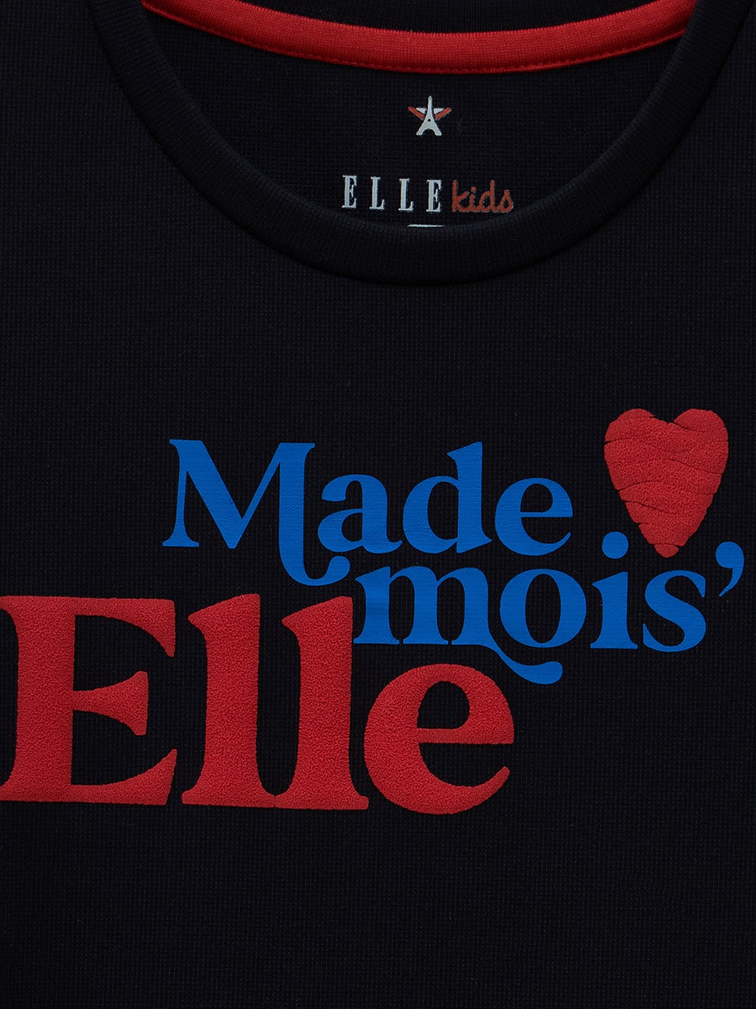 Elle Kids Blue Solid Round Neck Dress - Image 3