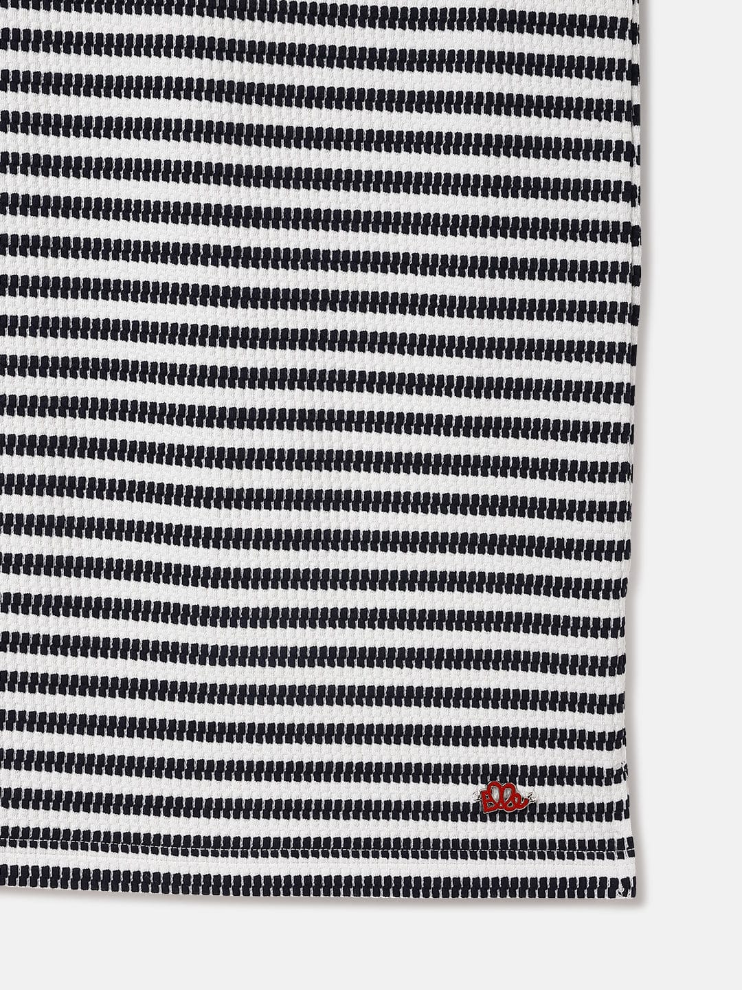 Elle Kids Blue Striped Round Neck Dress - Image 4
