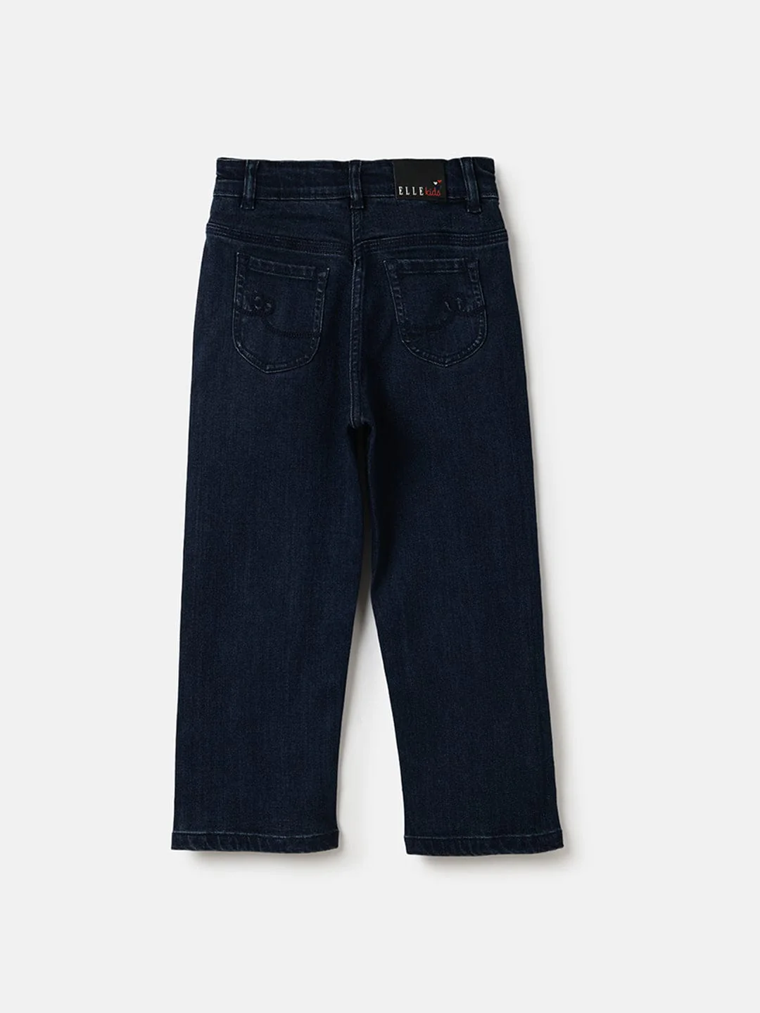 Elle Kids Blue Straight Fit Solid Jeans - Image 2
