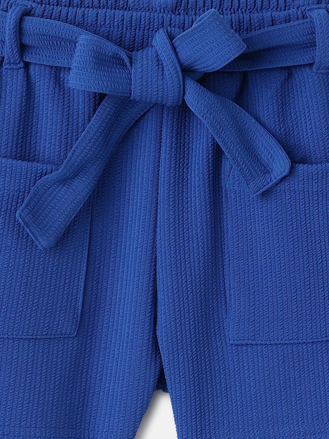 Elle Kids Blue Relaxed Fit Solid Shorts - Image 3