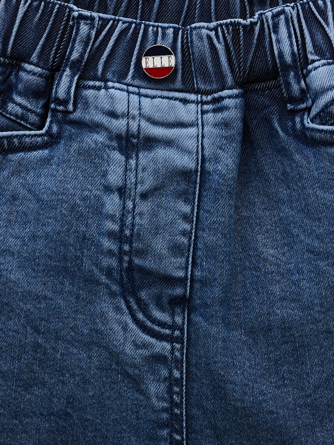 Elle Kids Blue Relaxed Fit Solid Skort - Image 4