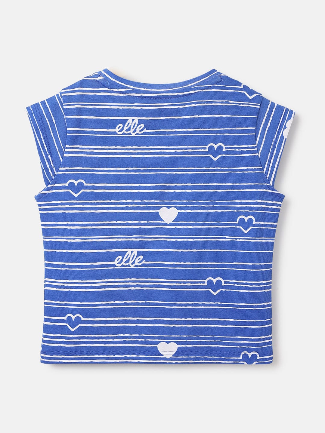 Elle Kids Blue Printed Round Neck Tshirt - Image 2