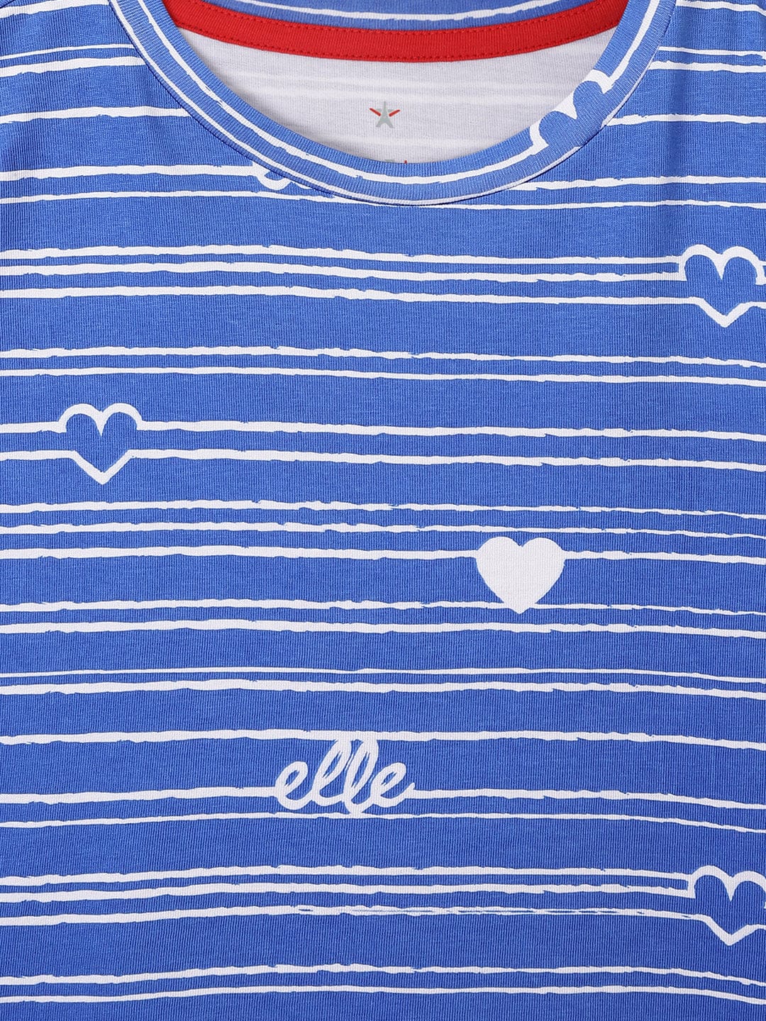 Elle Kids Blue Printed Round Neck Tshirt - Image 3