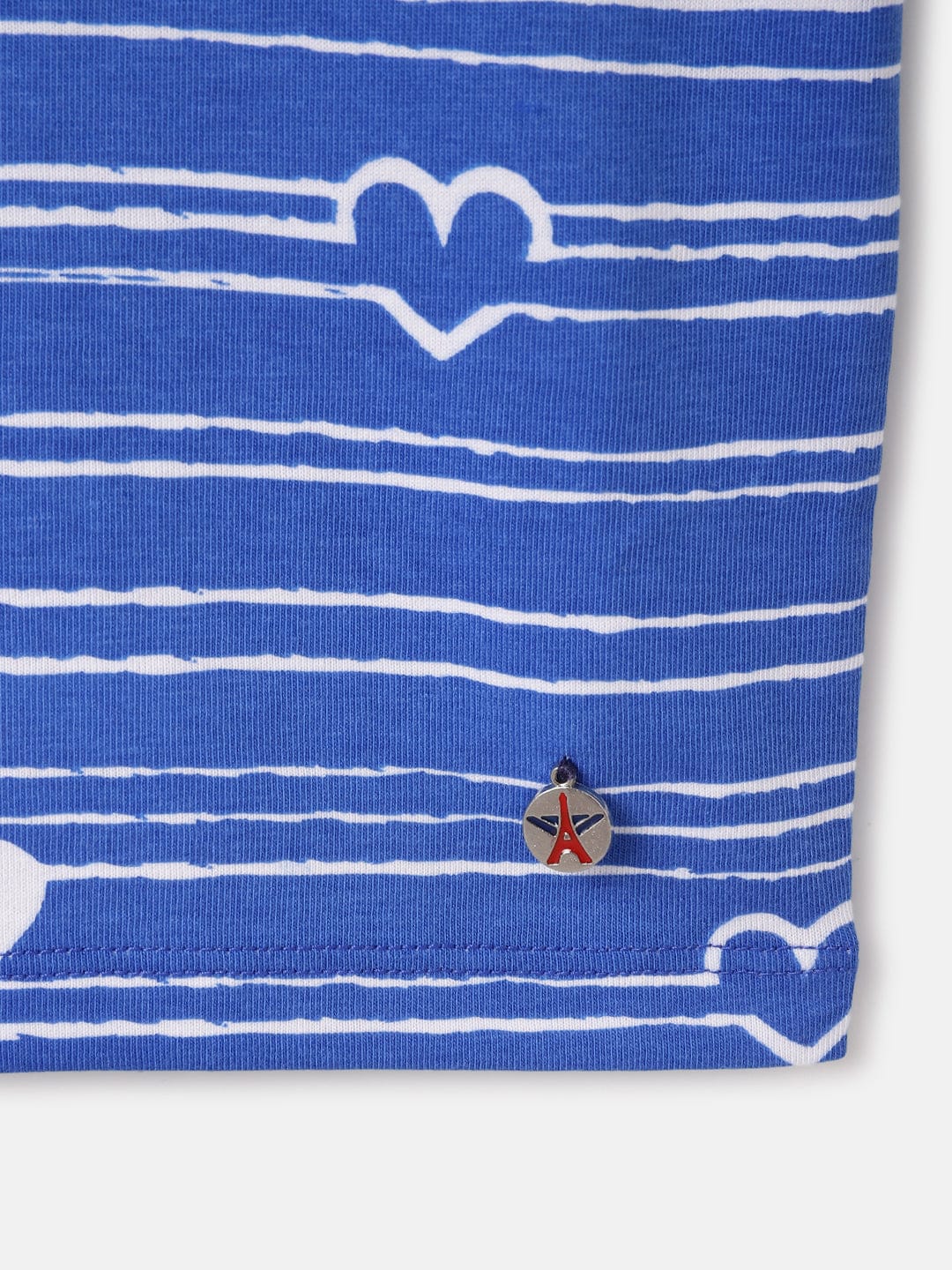 Elle Kids Blue Printed Round Neck Tshirt - Image 4