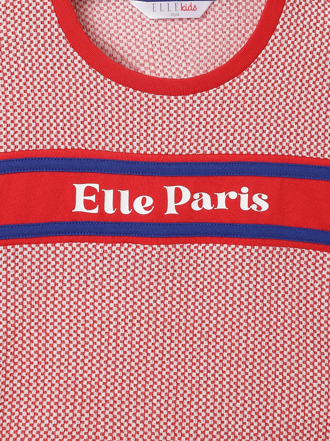 Elle Kids Red Yarn Dyed Round Neck Tshirt - Image 3