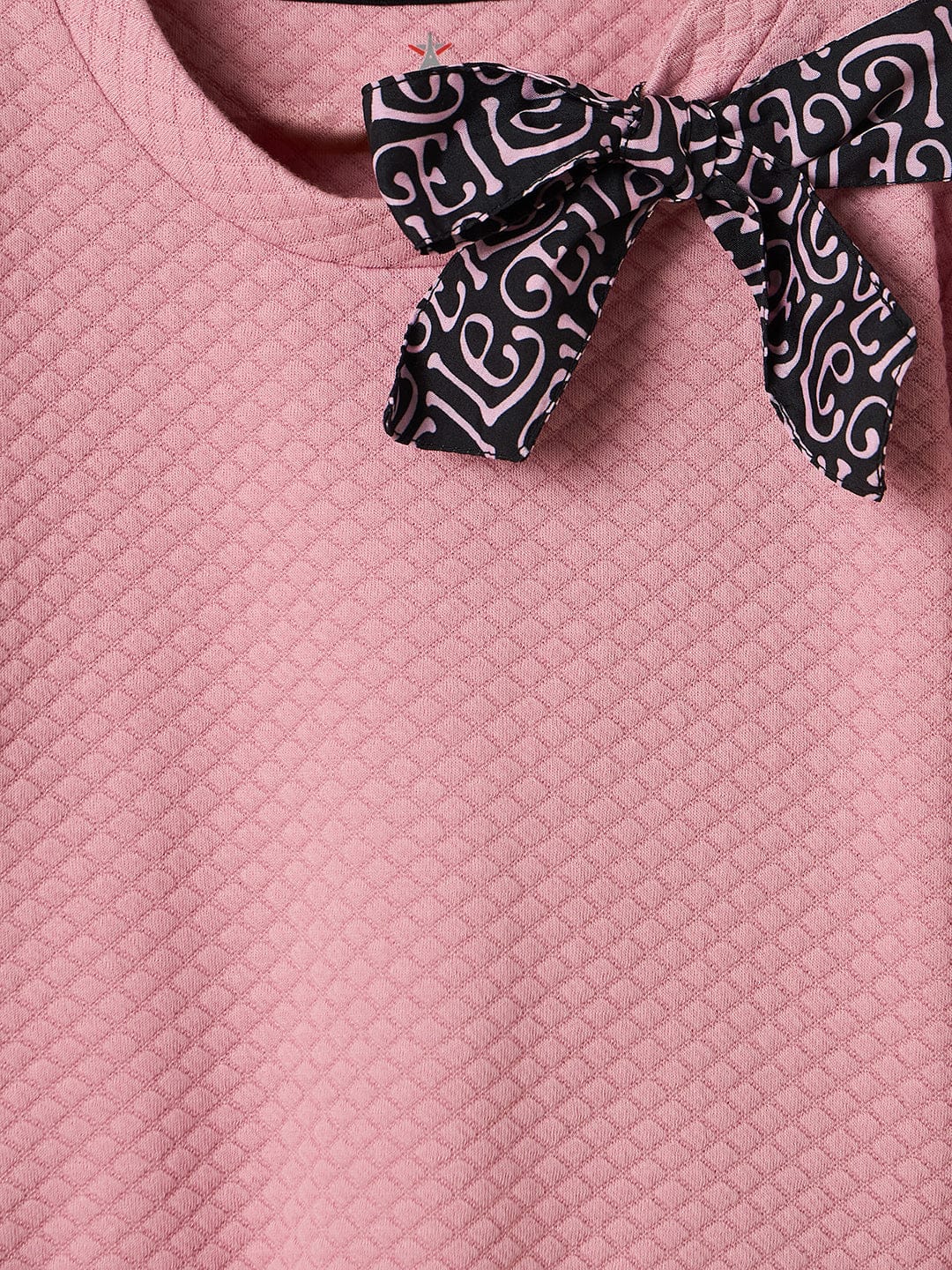 Elle Kids Pink Solid Round Neck Sweatshirt - Image 3