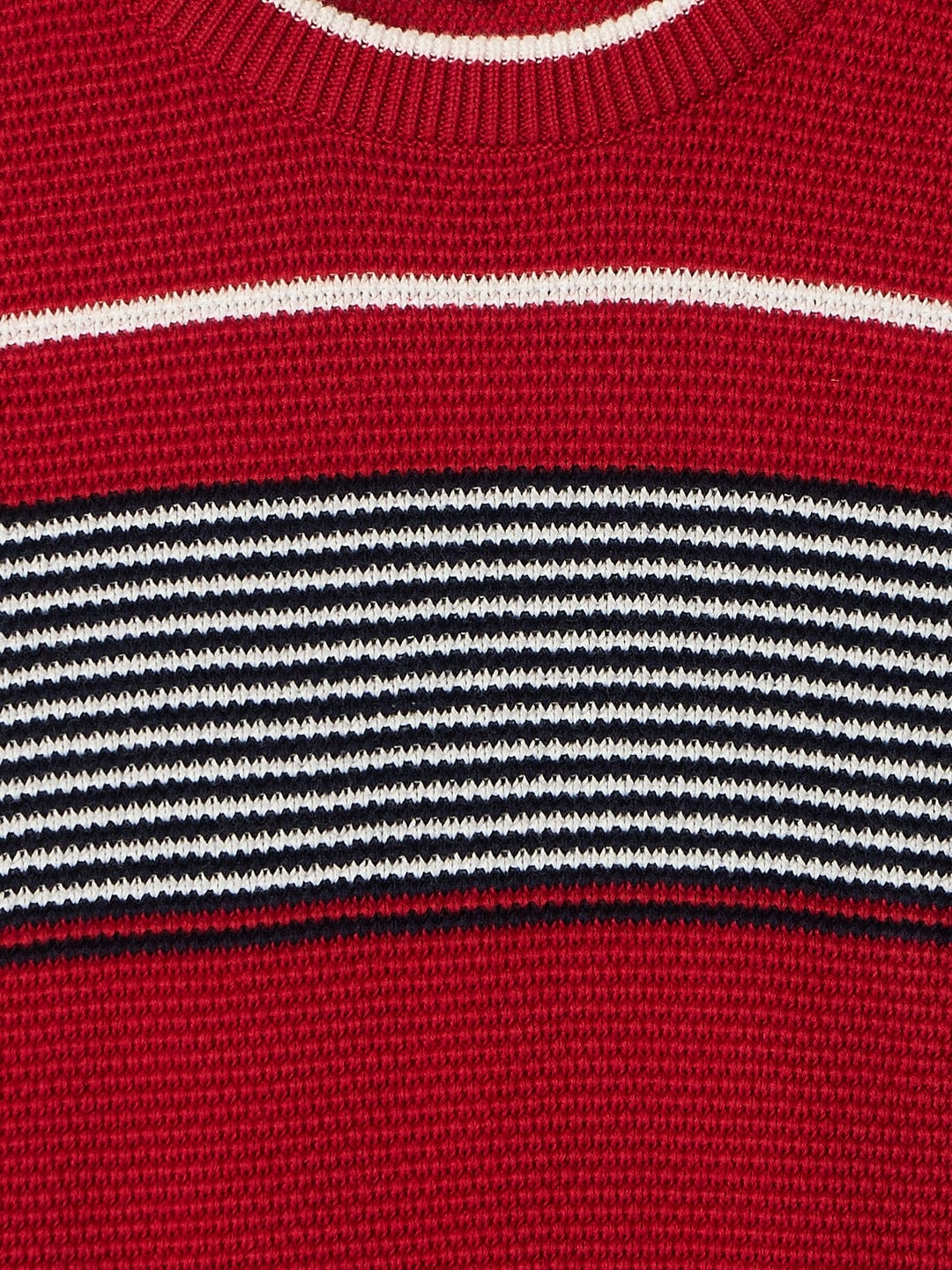 Elle Kids Red Striped Crew Neck Dress - Image 3