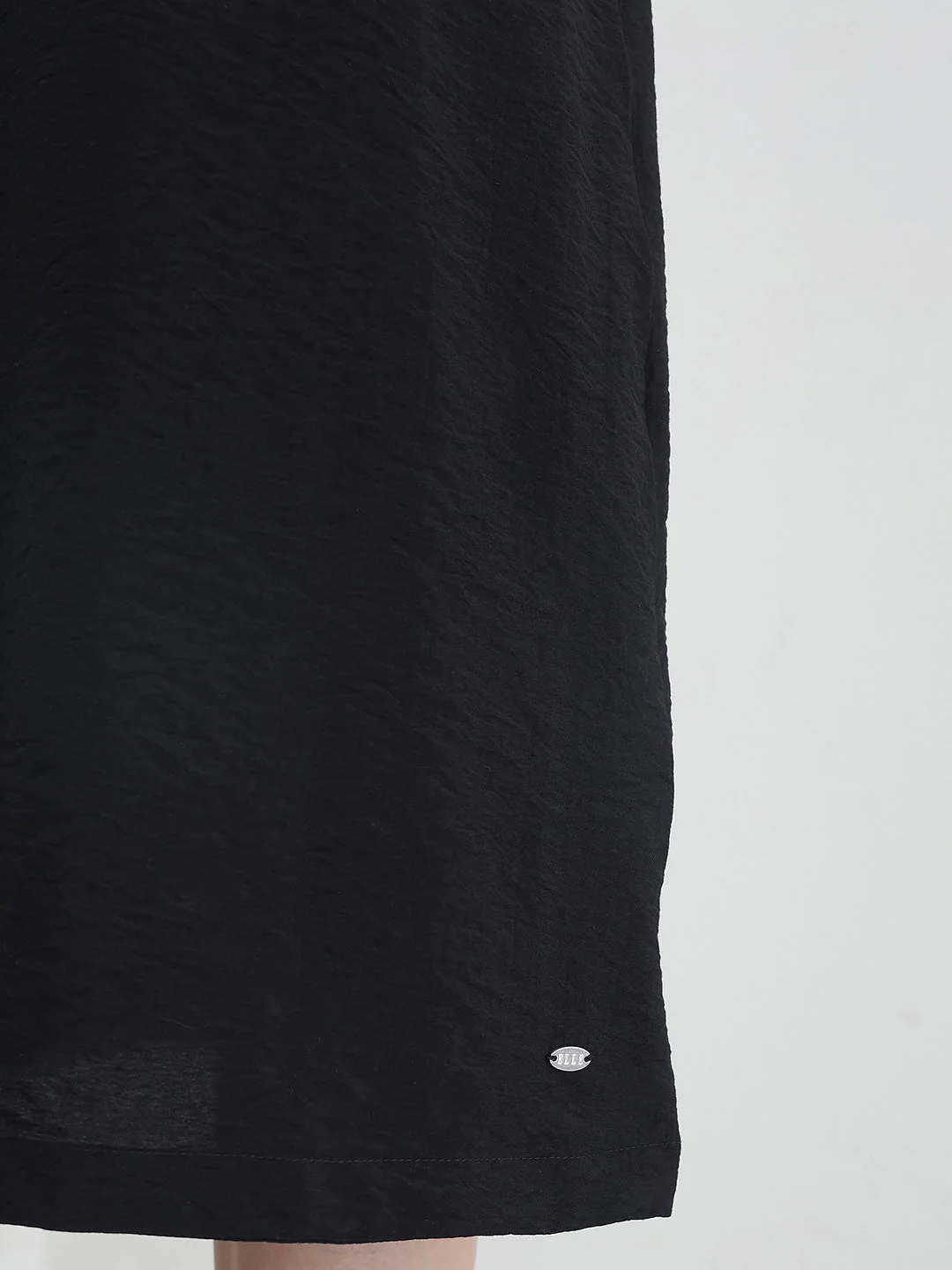 Elle Women Black Solid Relaxed Fit Pure Cotton Dress - Image 6