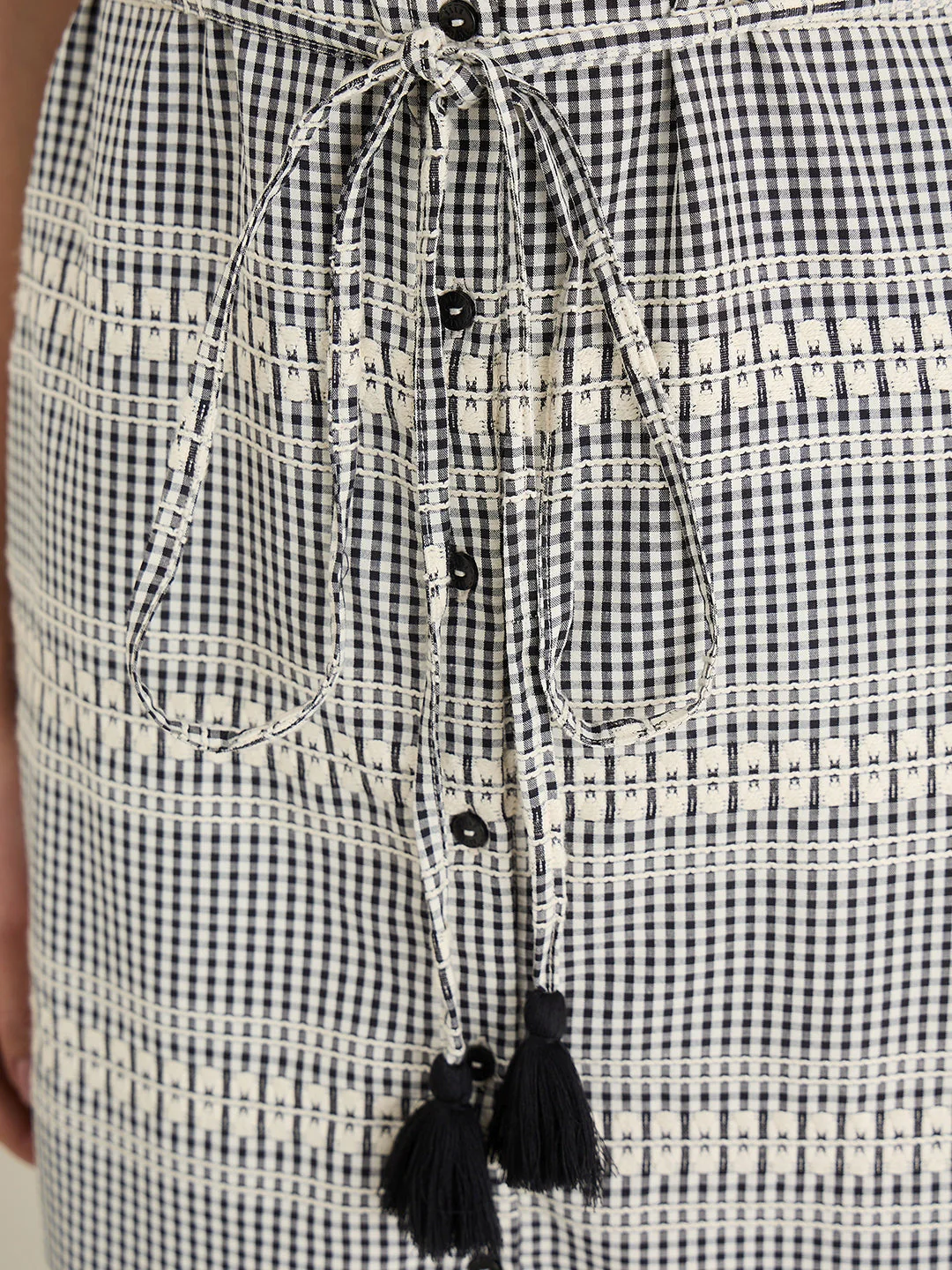 Elle Women Black Checked Relaxed Fit Dress - Image 5