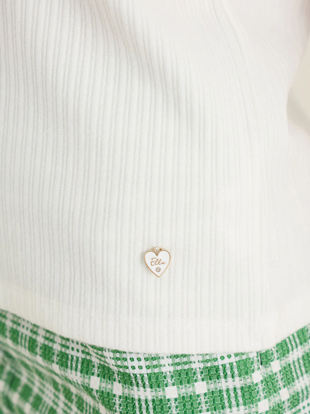 Elle Women White Striped Slim Fit T-Shirt - Image 5