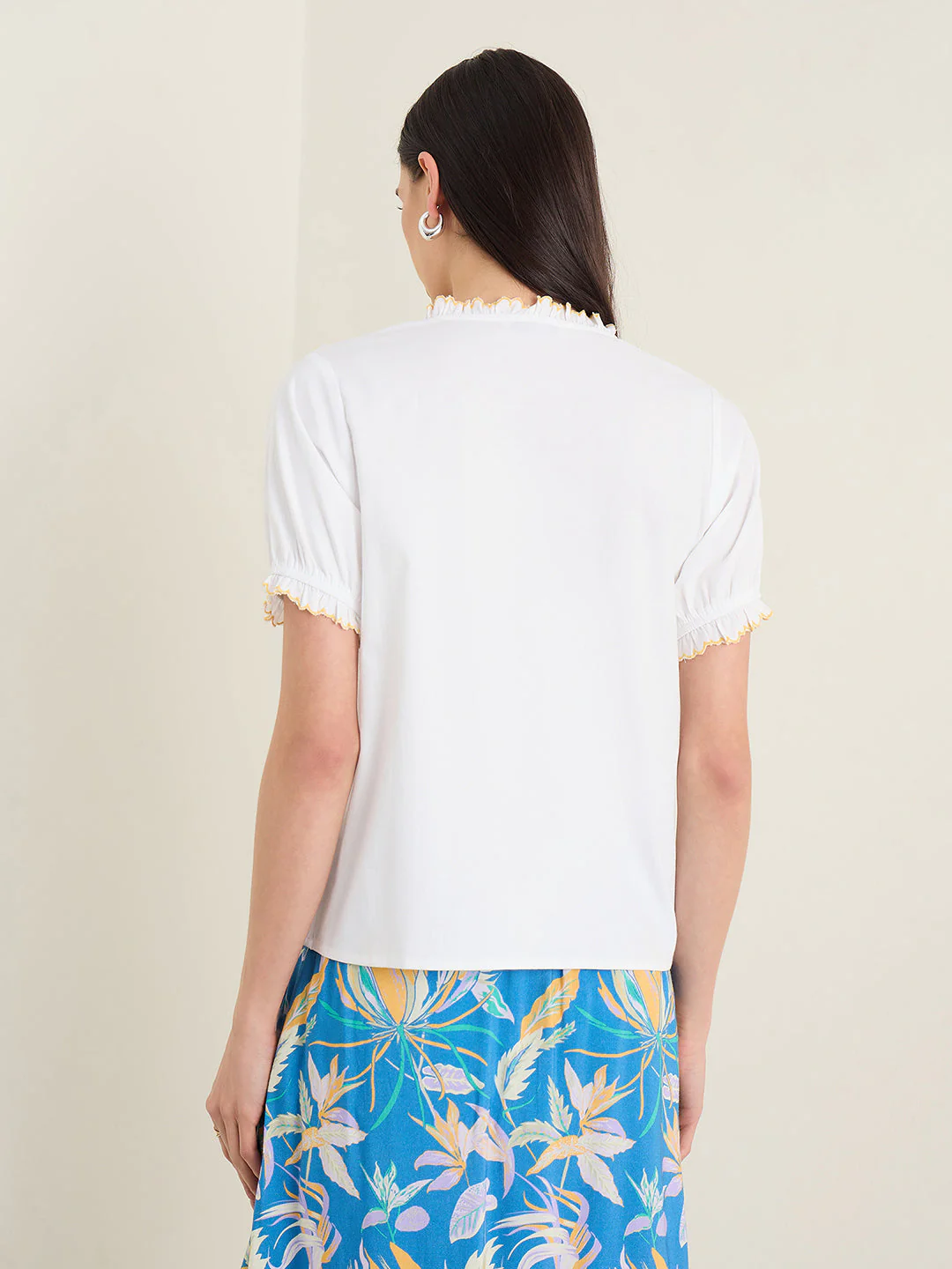Elle Women White Solid Regular Fit Top - Image 3