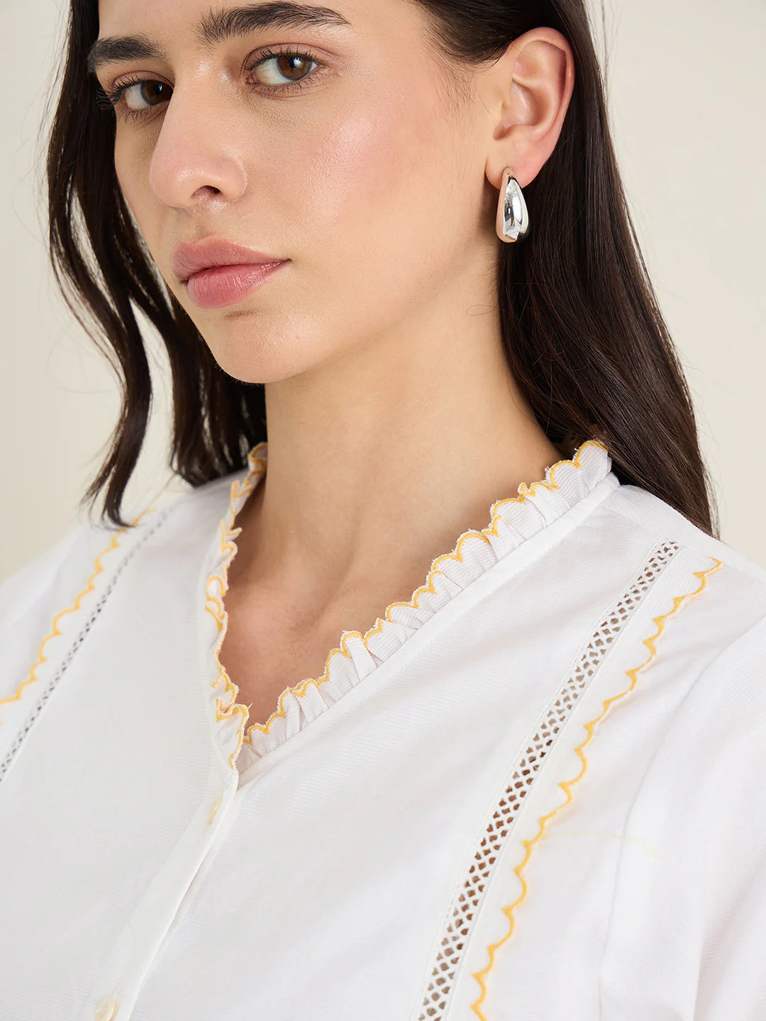 Elle Women White Solid Regular Fit Top - Image 7