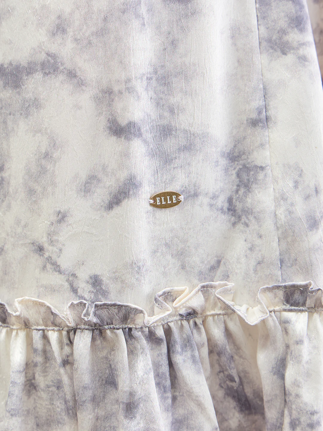 Elle Women Cream Printed Fit & Flared Dress - Image 8