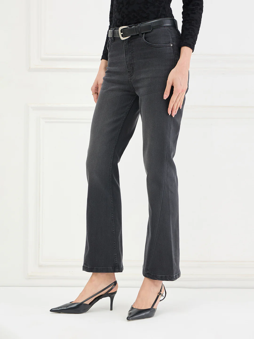 Elle Women Black Solid Bootcut Fit Jeans - Image 5