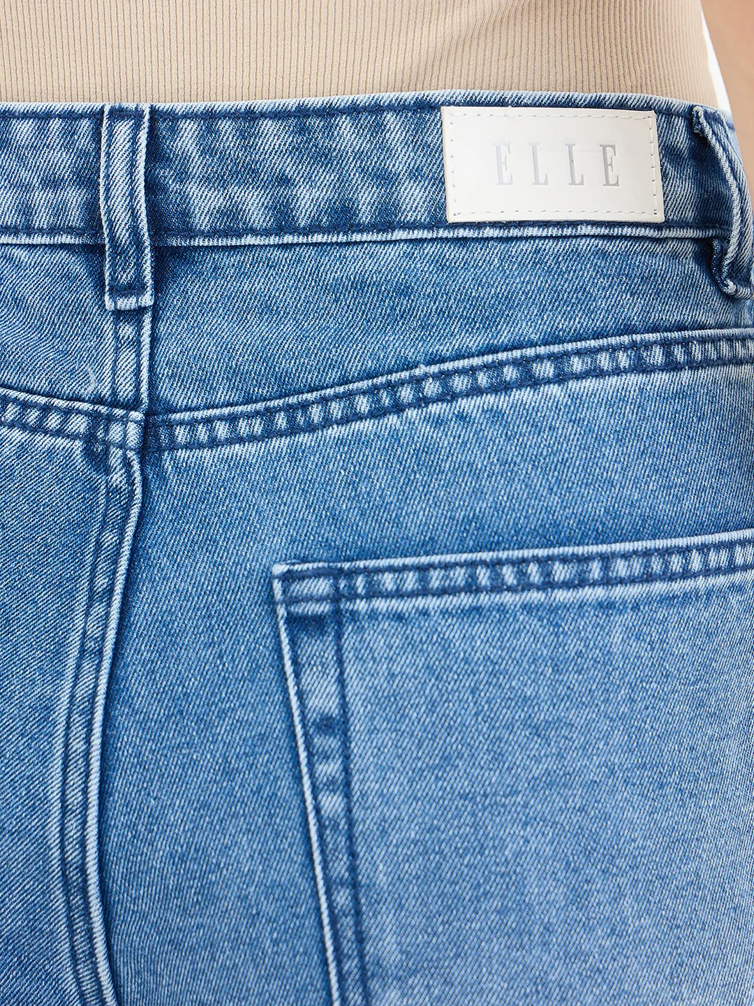 Elle Women Blue Solid Mom Fit Jeans - Image 5