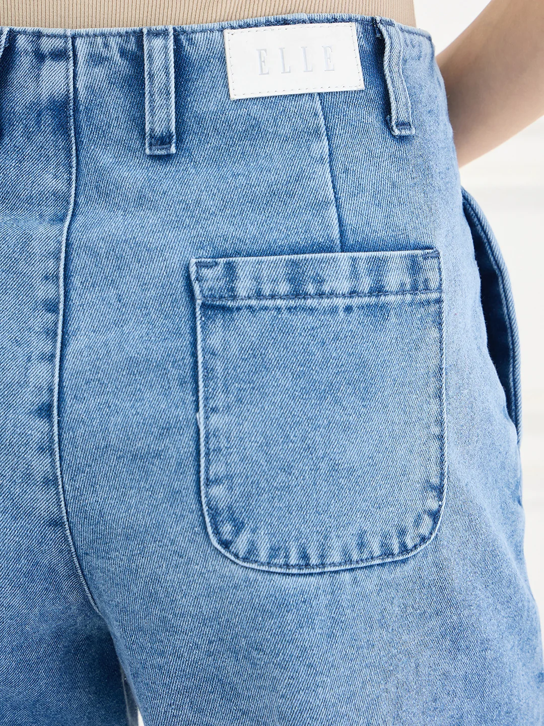 Elle Women Blue Solid Relaxed Fit Shorts - Image 5
