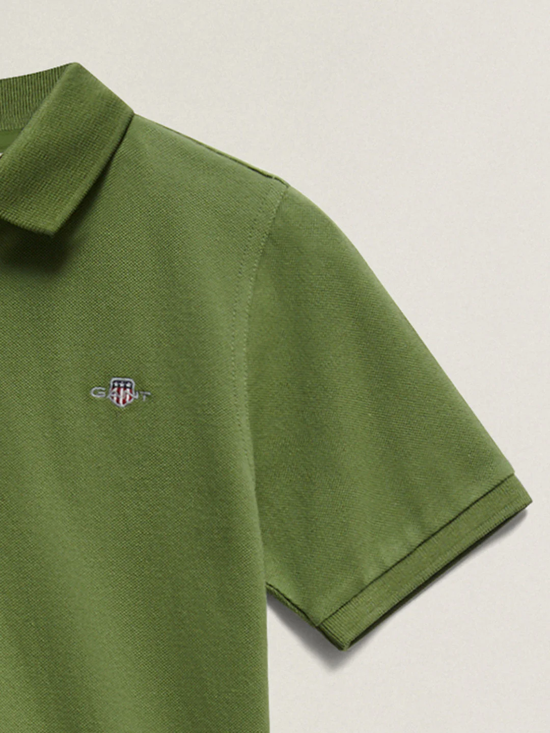 Gant Boys Dark Green Solid Regular Fit Polo T-Shirt - Image 3