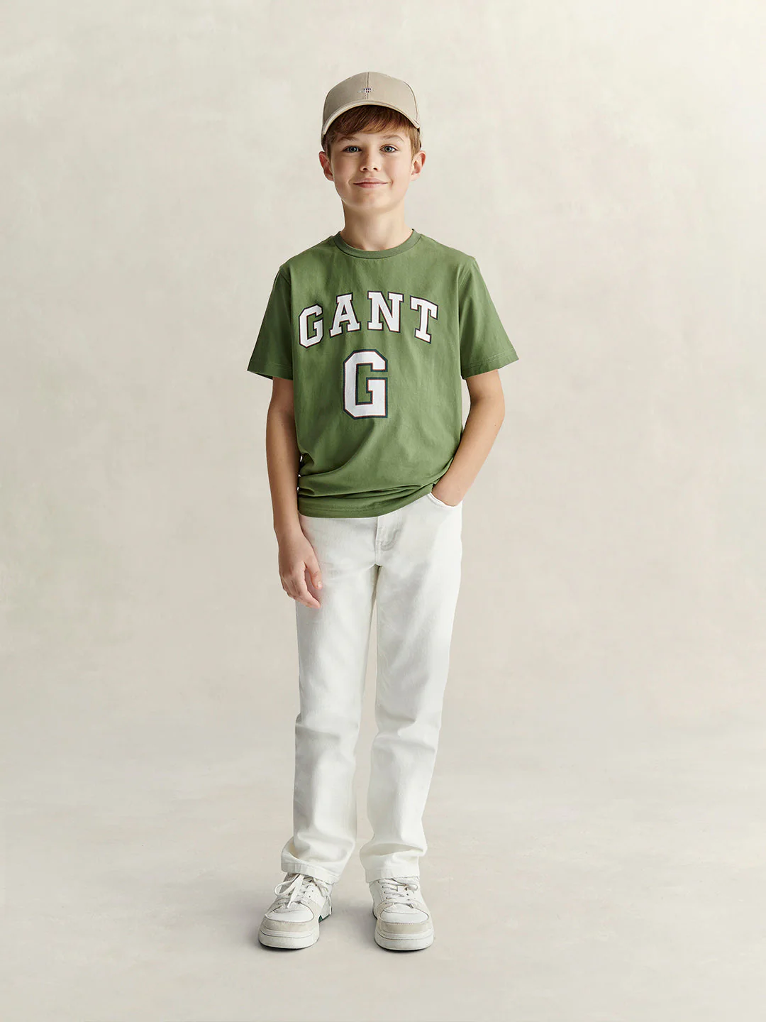 Gant Boys Green Printed Regular Fit Pure Cotton T-Shirt - Image 4