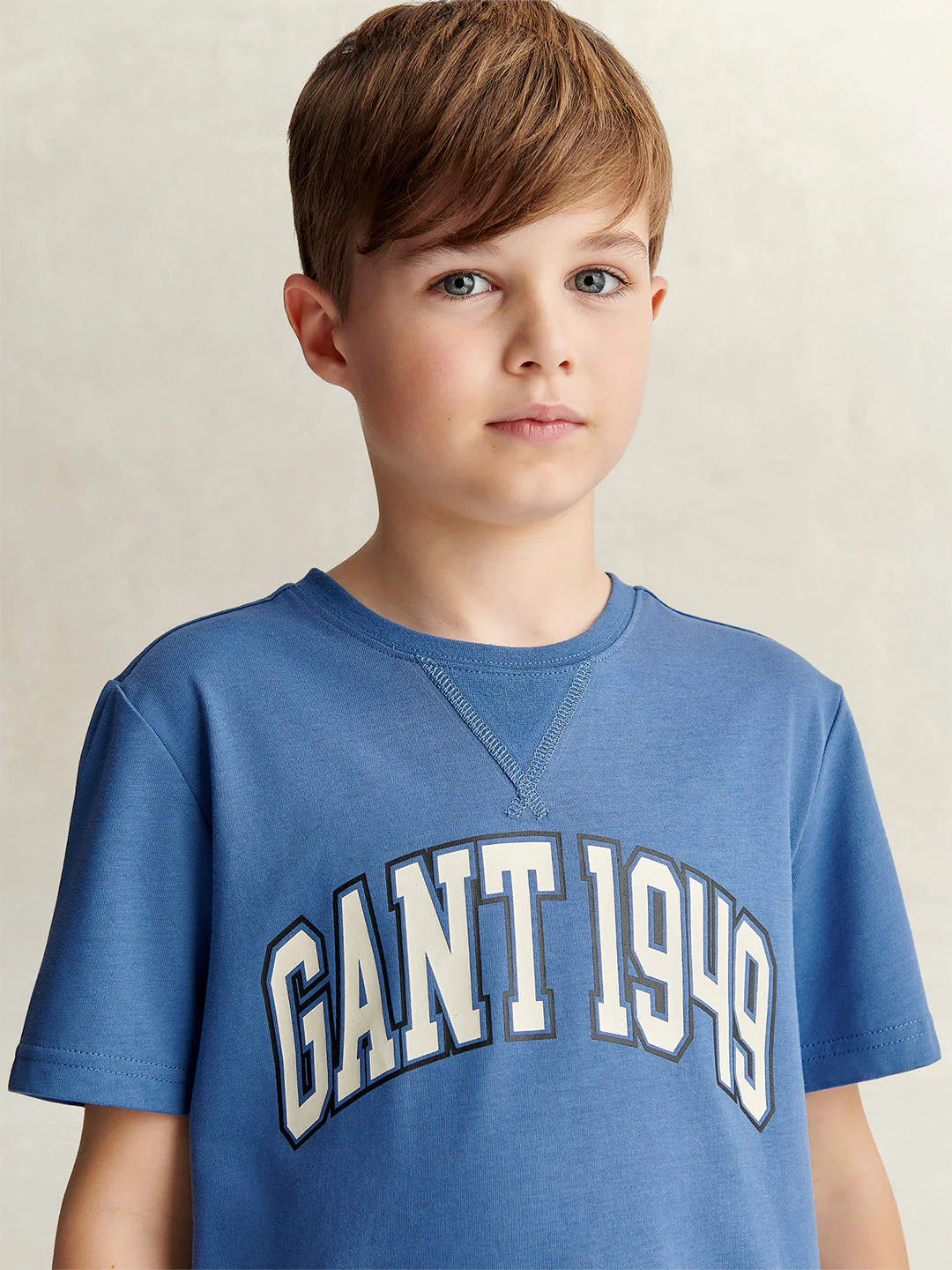 Gant Boys Blue Printed Relaxed Fit Pure Cotton T-Shirt - Image 3