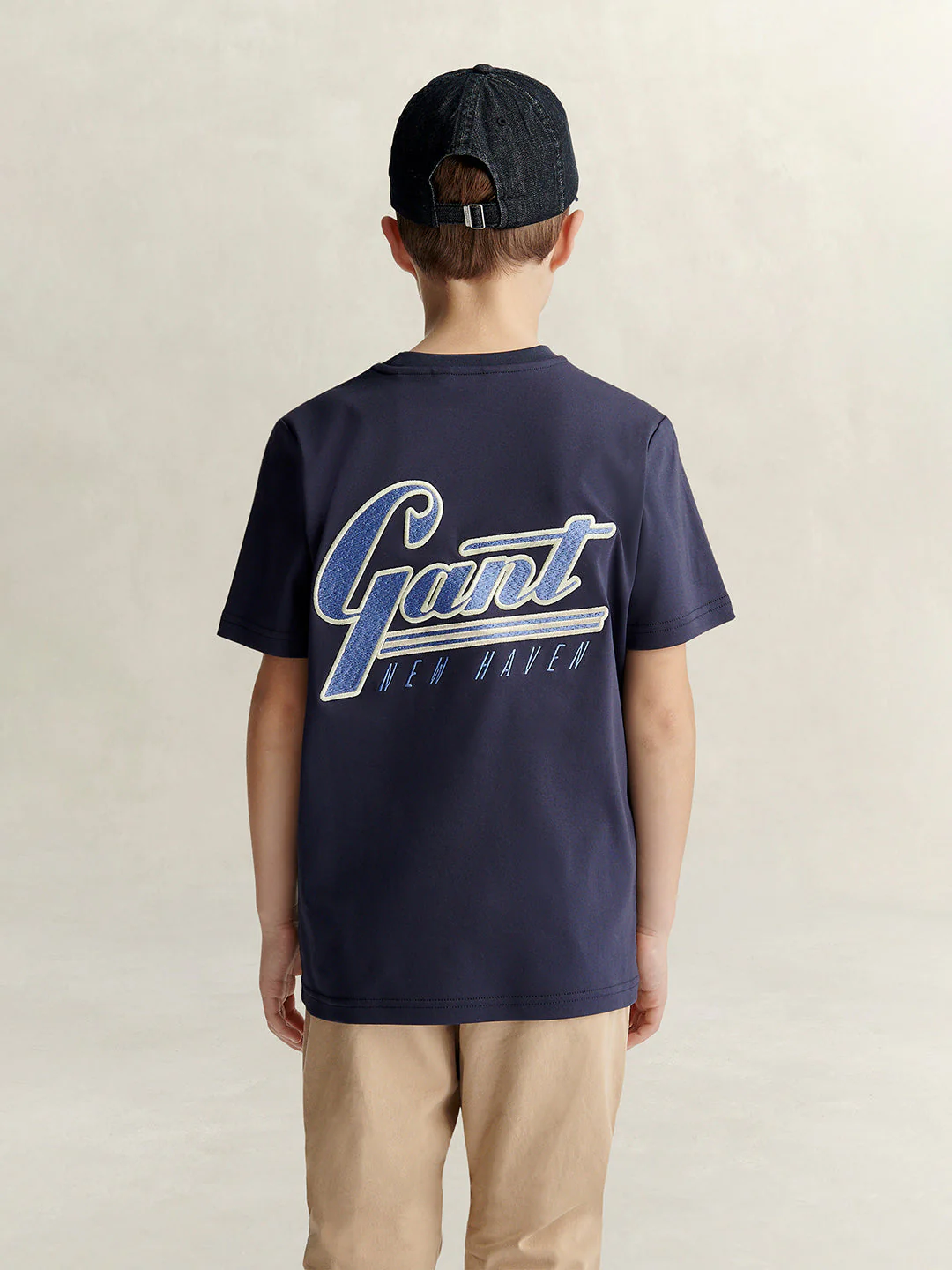 Gant Boys Navy Blue Printed Relaxed Fit Pure Cotton T-Shirt - Image 2