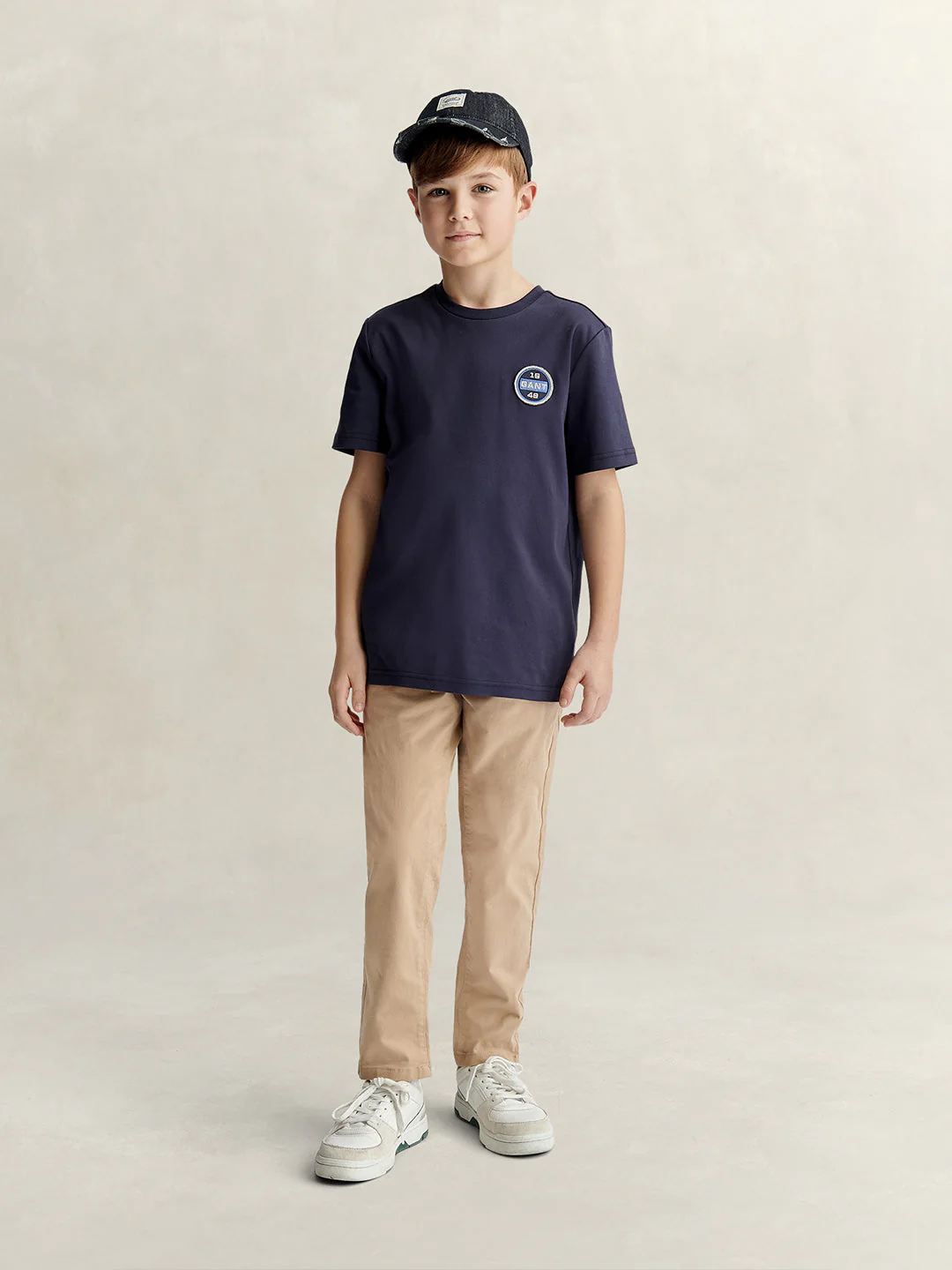 Gant Boys Navy Blue Printed Relaxed Fit Pure Cotton T-Shirt - Image 5