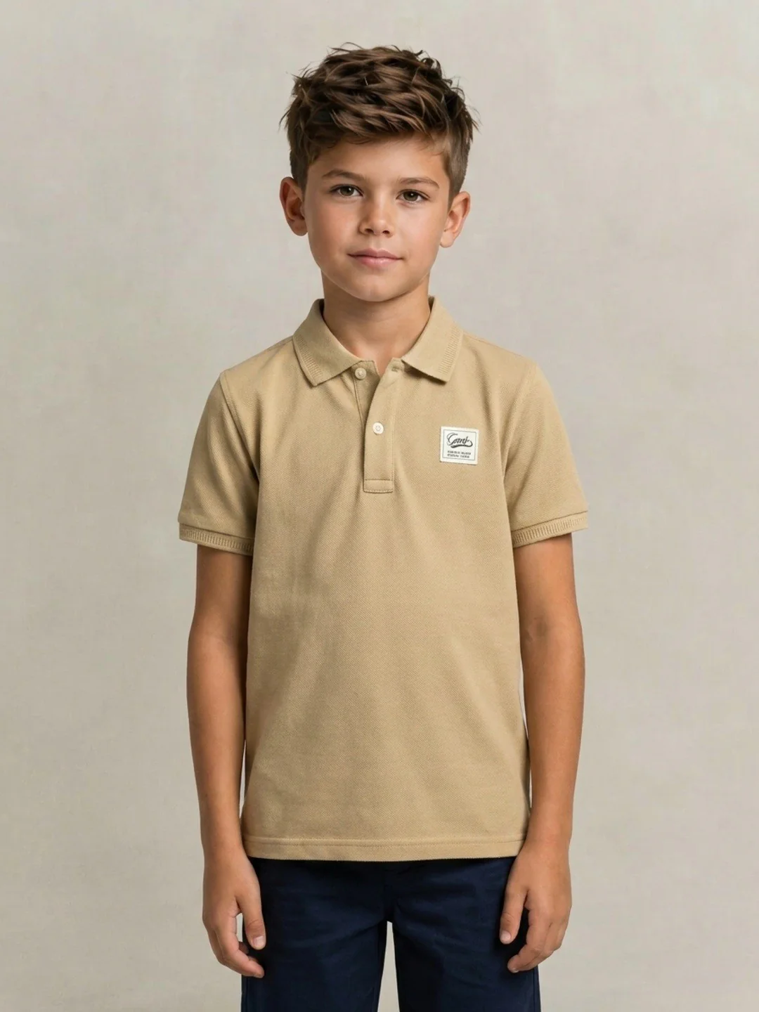 Gant Beige Cotton Boys Polo T shirt