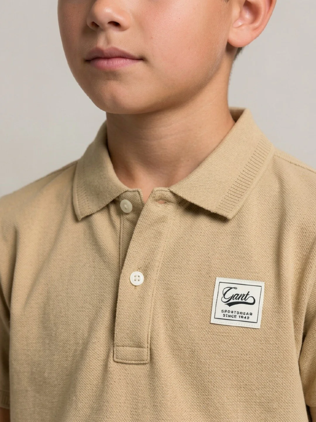 Gant Beige Cotton Boys Polo T shirt - Image 3