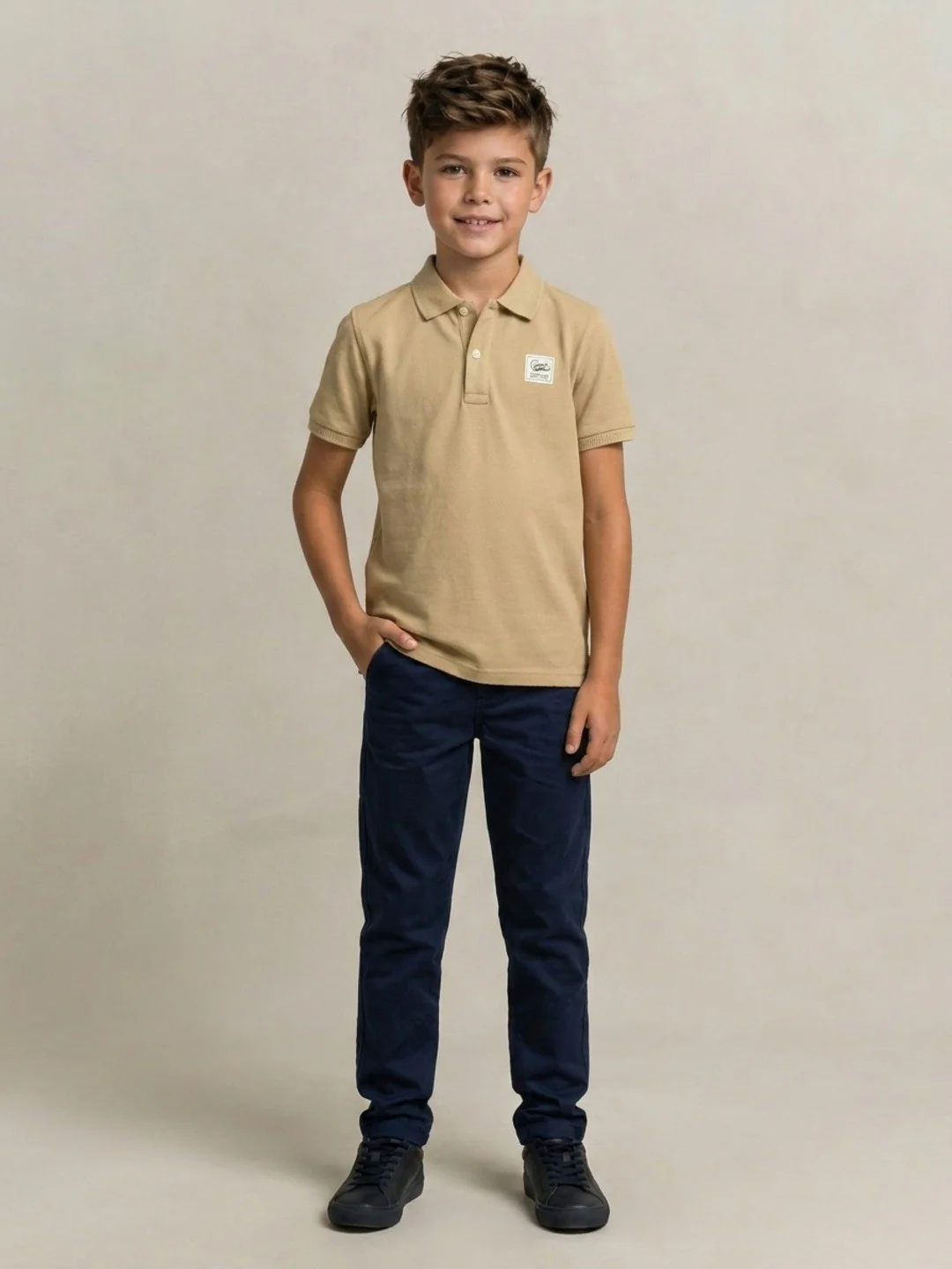 Gant Beige Cotton Boys Polo T shirt - Image 4