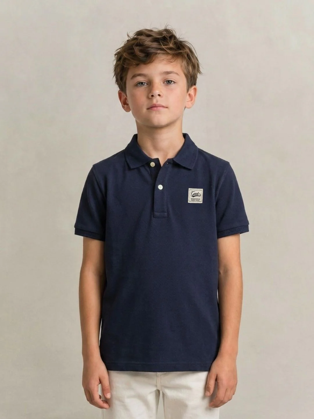 Gant Navy Cotton Boys Regular Fit Polo Tshirt - Image 2