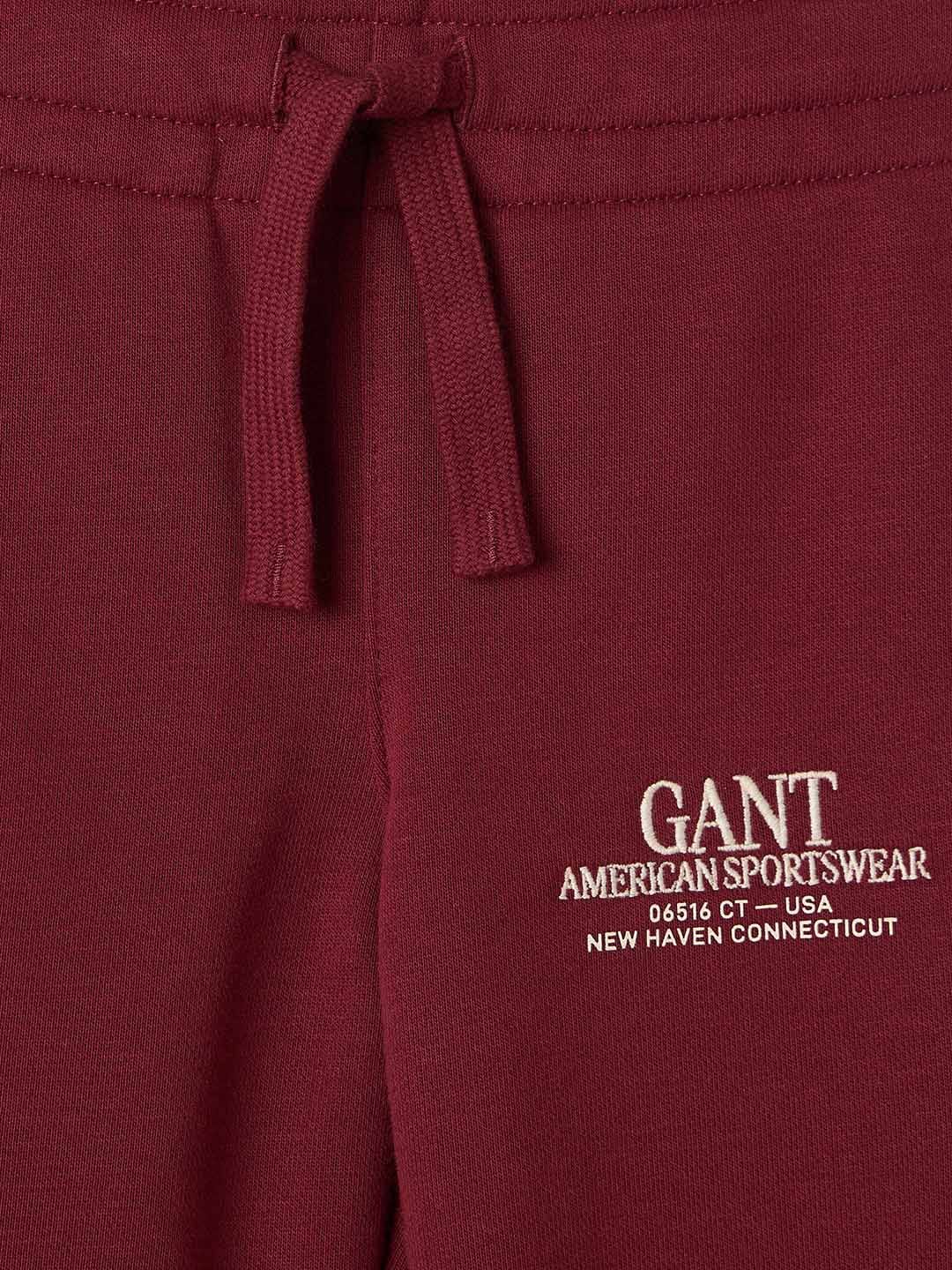 Gant Boys Relaxed Fit Maroon Logo Sweatpant - Image 3