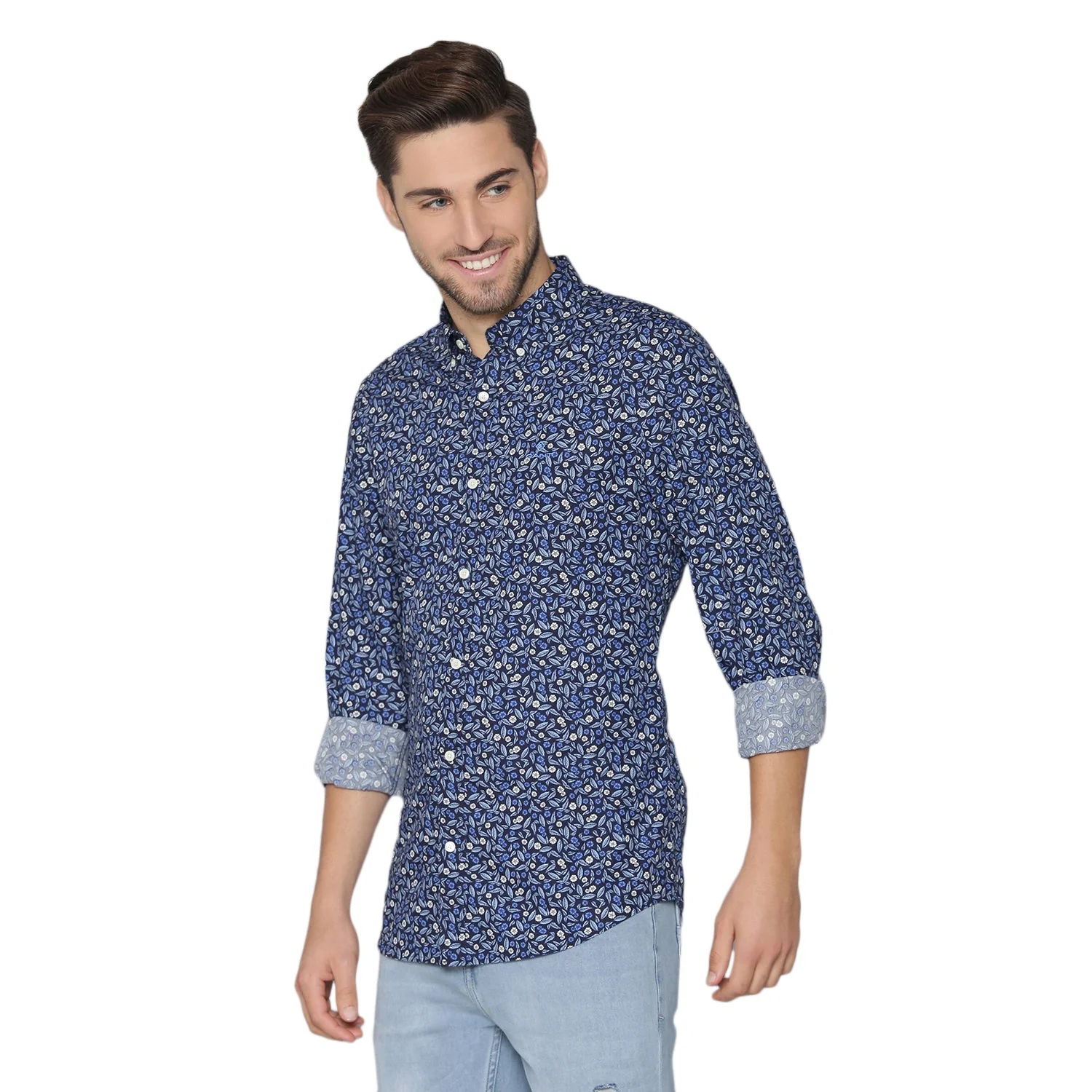 Gant Blue Printed Slim Fit Shirt - Image 2