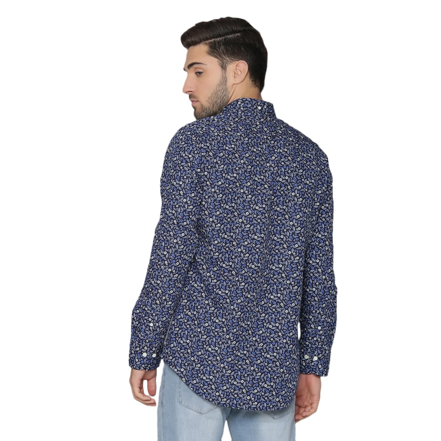 Gant Blue Printed Slim Fit Shirt - Image 4
