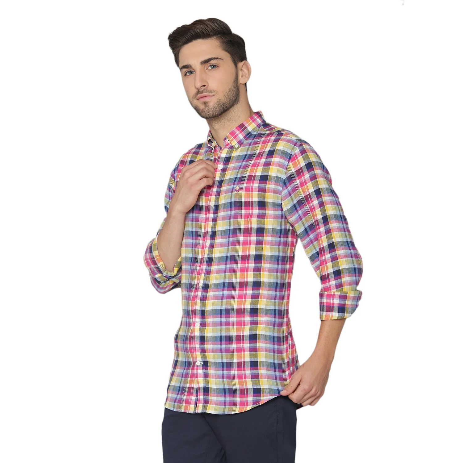Gant Blue Checked Regular Fit Shirt - Image 2