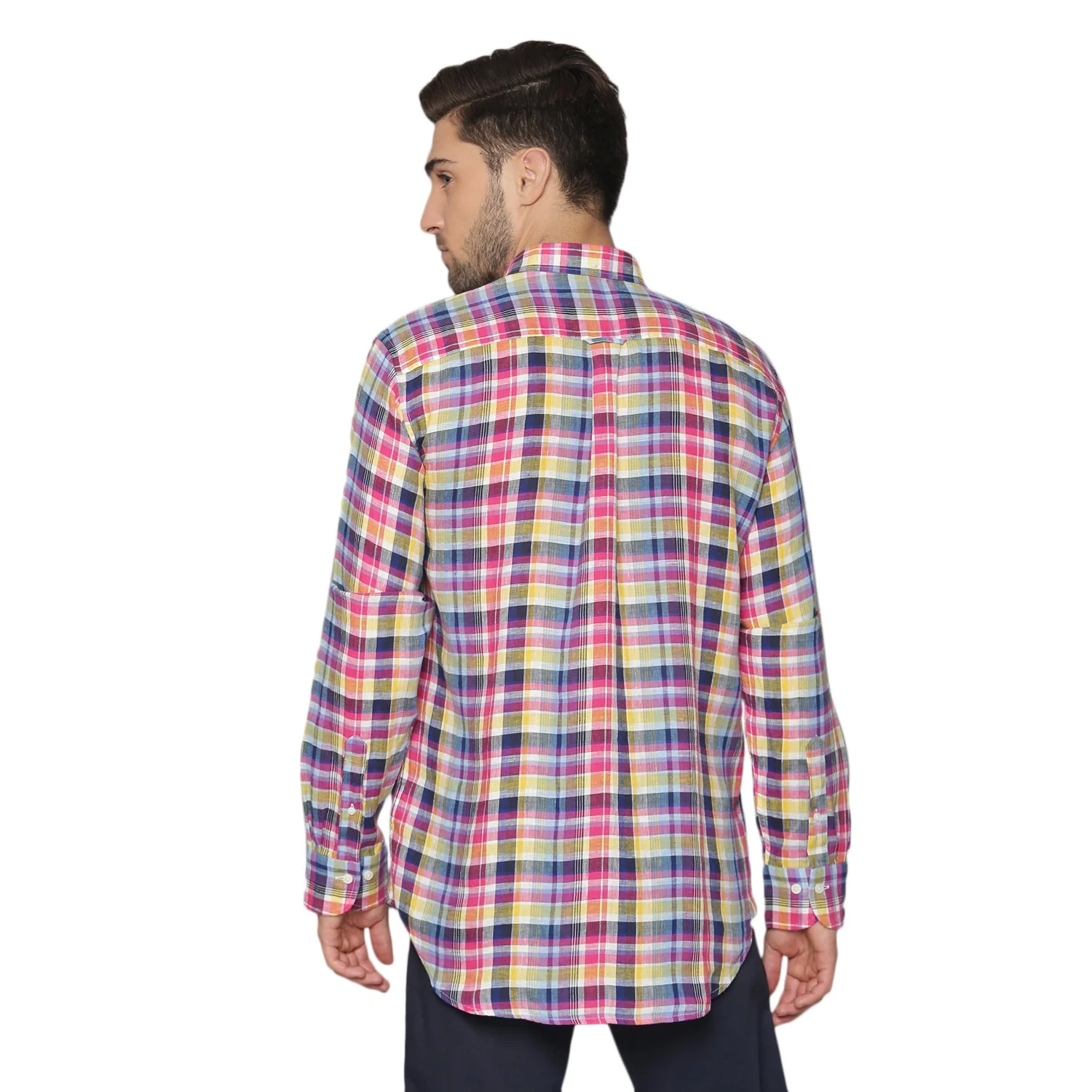 Gant Blue Checked Regular Fit Shirt - Image 4