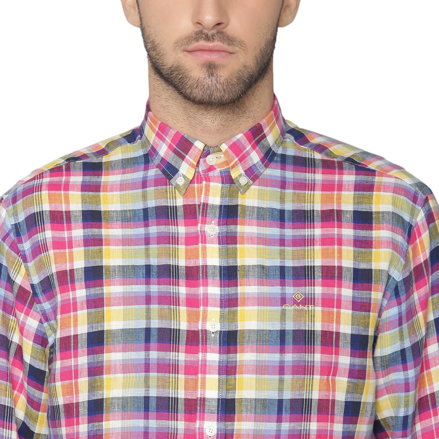 Gant Blue Checked Regular Fit Shirt - Image 6