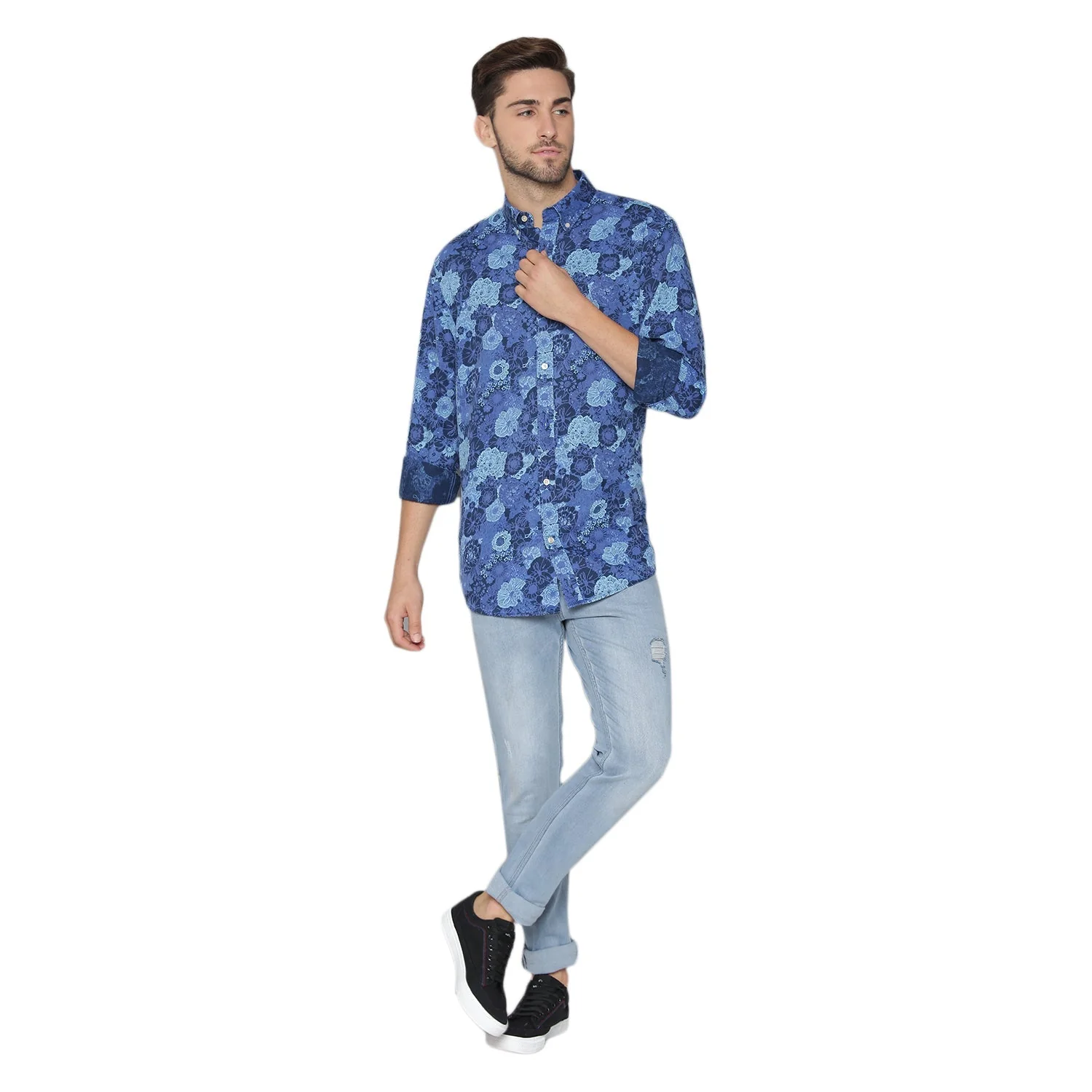 Gant Blue Printed Regular Fit Shirt - Image 5