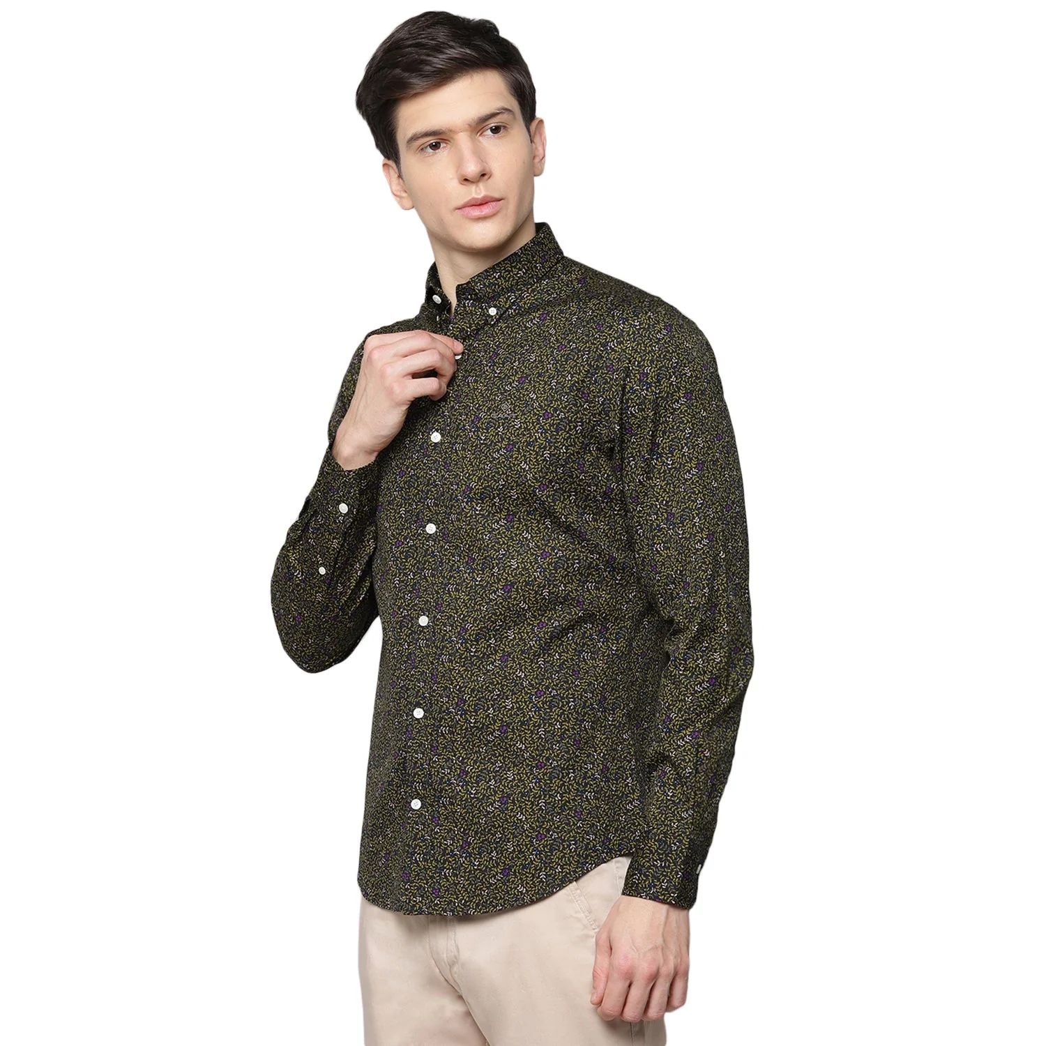 Gant Green Printed Slim Fit Shirt - Image 3