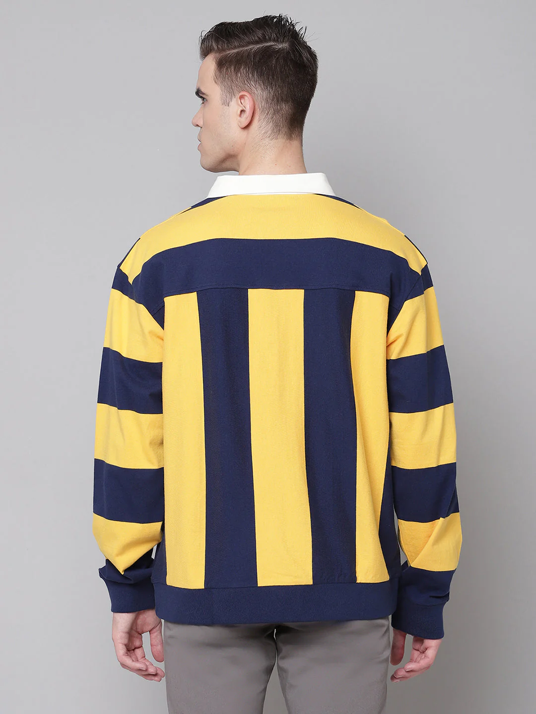 Gant Men Yellow Striped Polo TShirt - Image 2