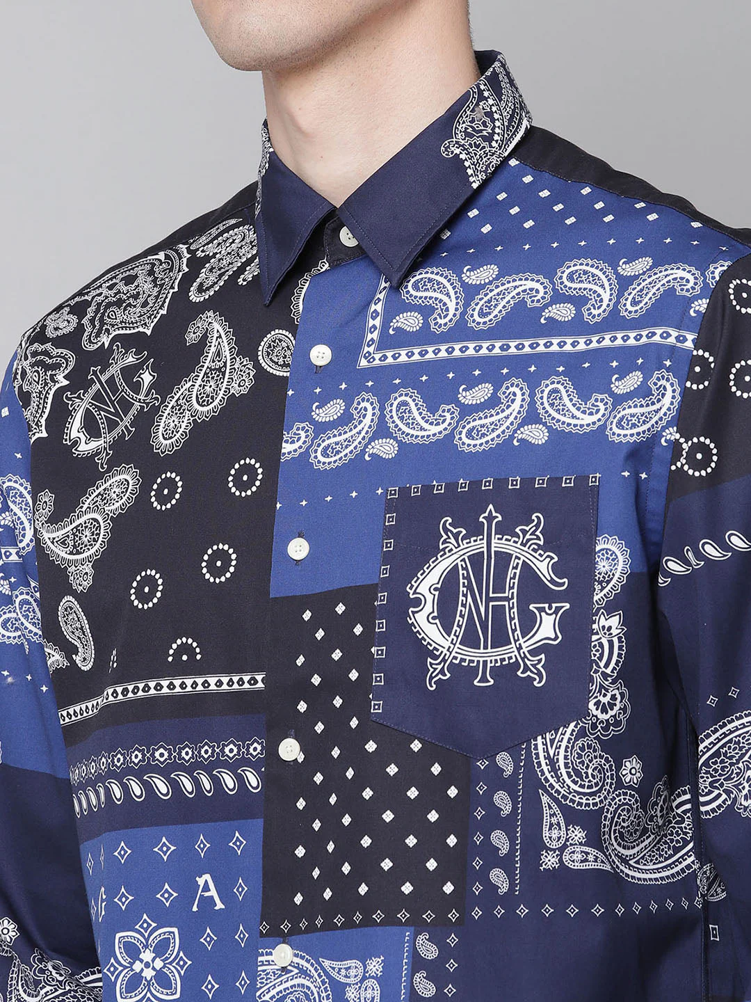 Gant Blue Printed Regular Fit Shirt - Image 7