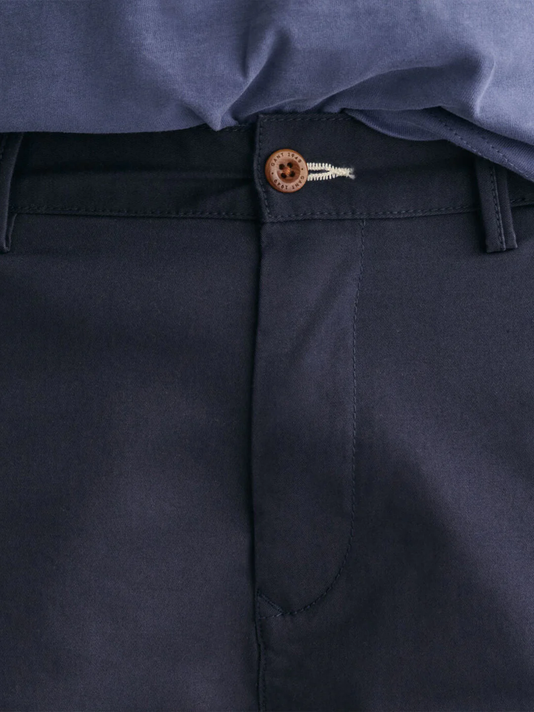 Gant Boys Navy Blue Solid Mid-rise Regular Fit Chino Shorts - Image 6