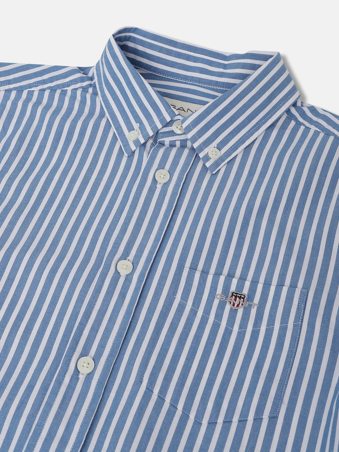 Gant Kids Blue Fashion Striped Regular Fit Shirt - Image 3